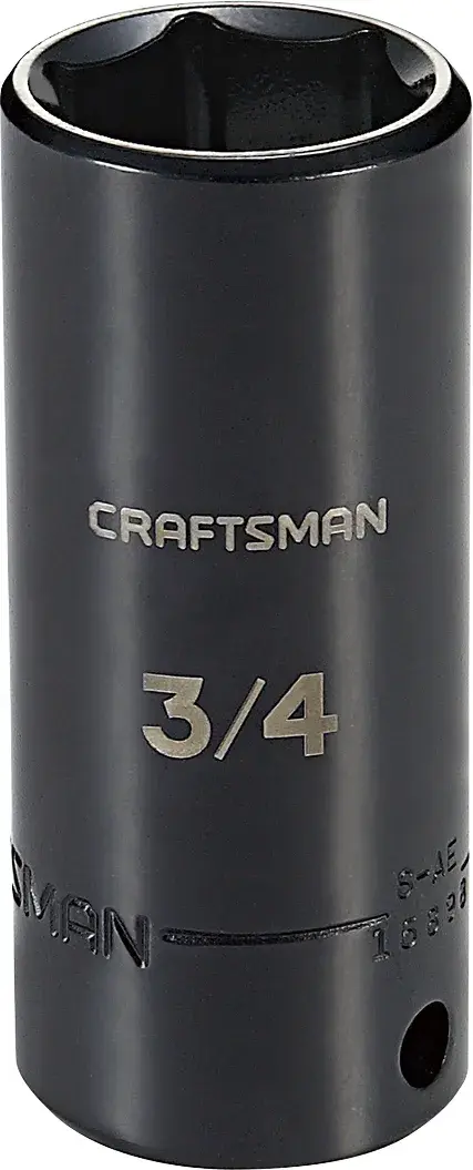 3 eighths inch drive 3 fourths inch S A E deep impact socket.