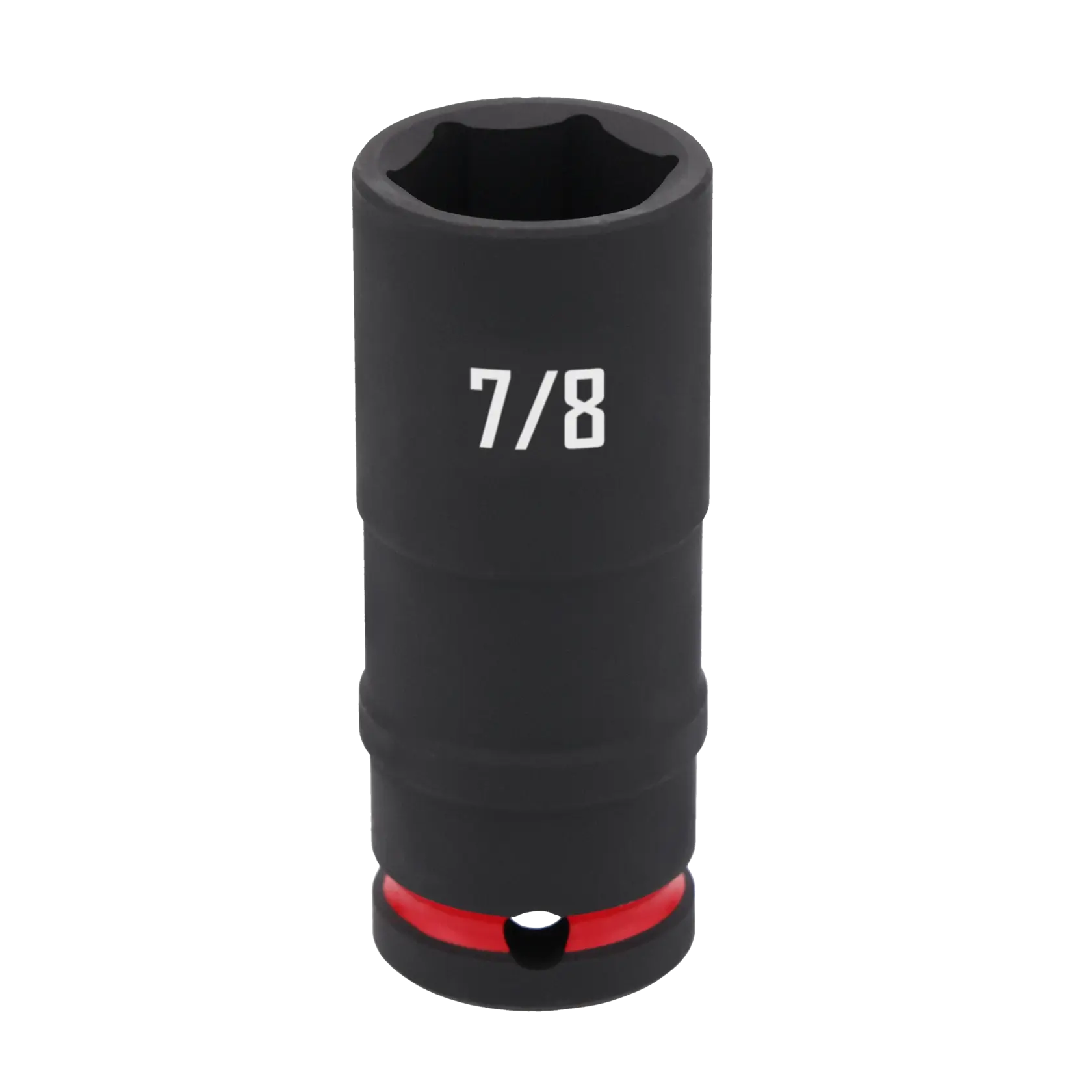 A black Craftsman 7/8 inch deep socket with a red band near the bottom, designed for use with a ratchet or wrench.