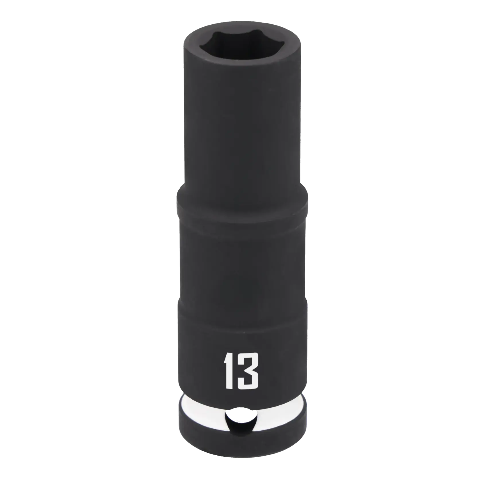 A black Craftsman deep socket with the number 13 printed on it, used for fastening or loosening nuts and bolts.