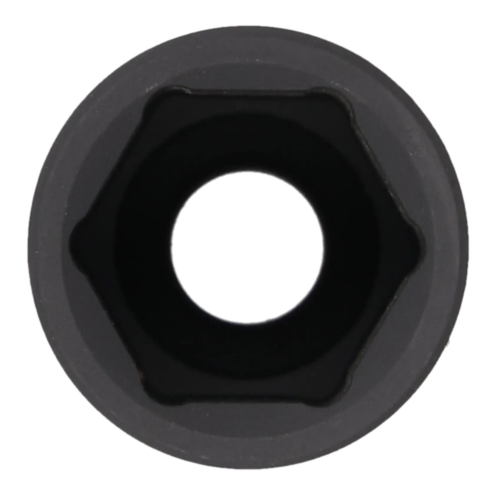 Close-up view of a black Craftsman socket tool, showing the hexagonal inner shape used for tightening or loosening nuts and bolts.