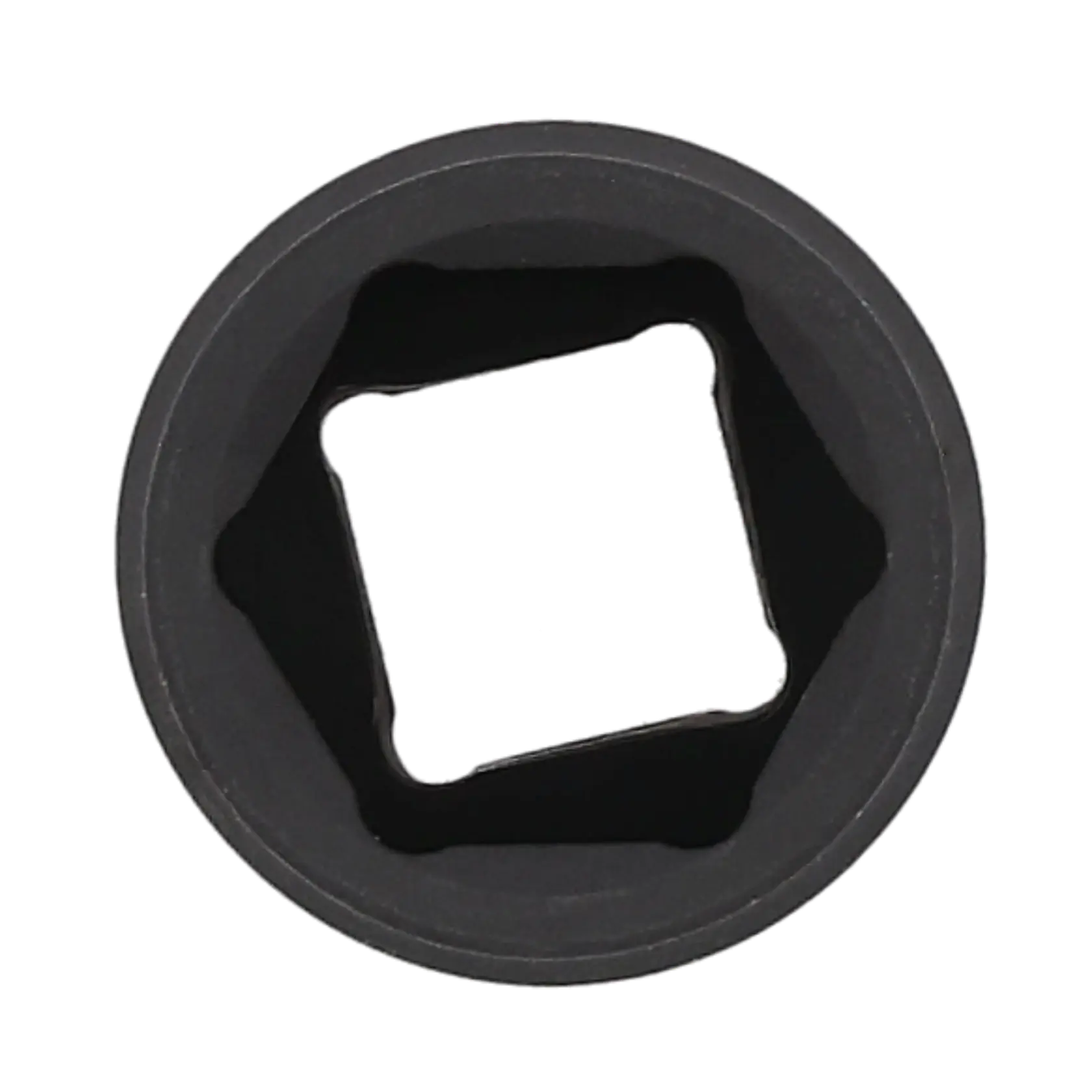 Close-up view of a black Craftsman socket, showing the square drive opening used for attachment to a ratchet or wrench.