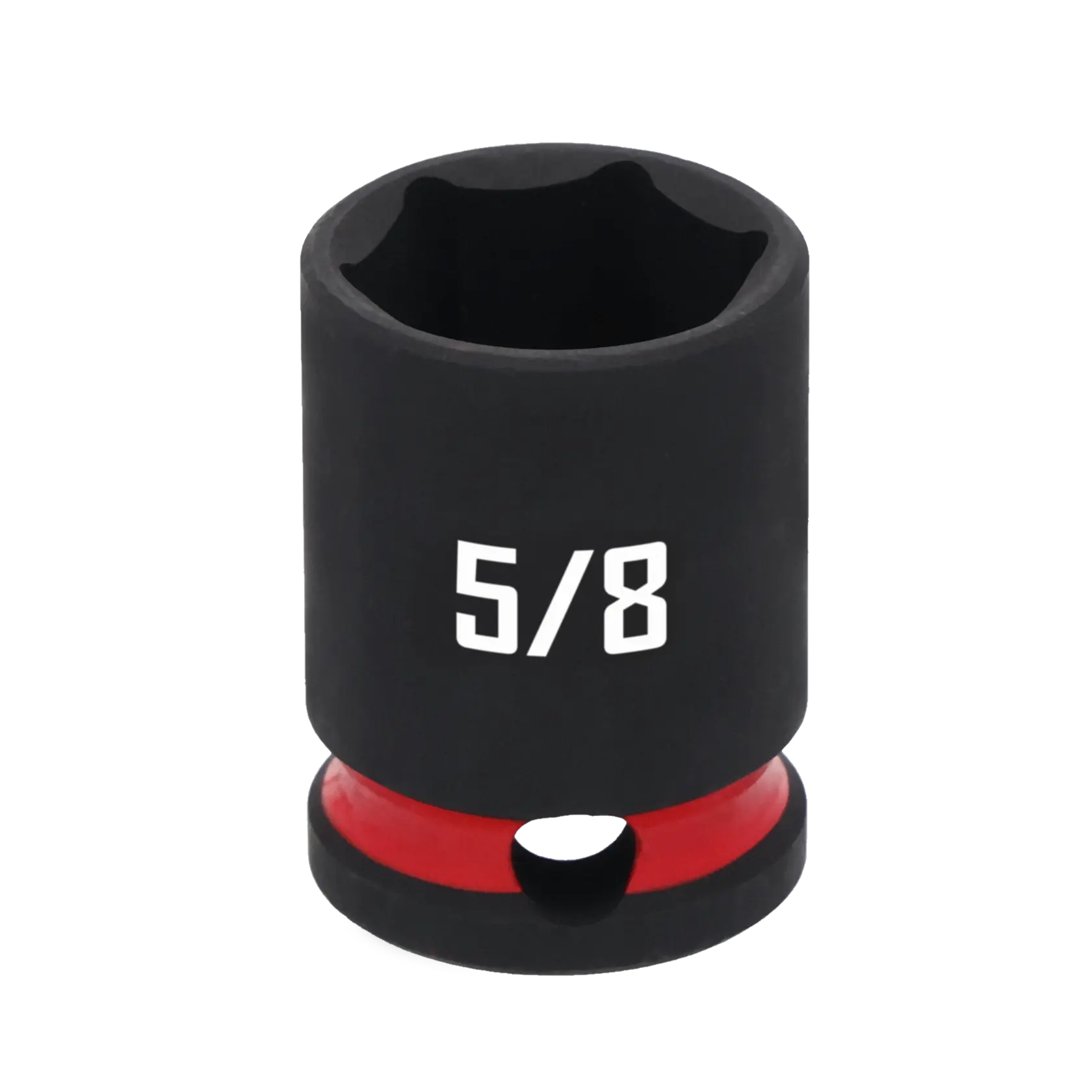 A black 5/8 inch Craftsman socket with a red ring near the base, used for socket wrenches.
