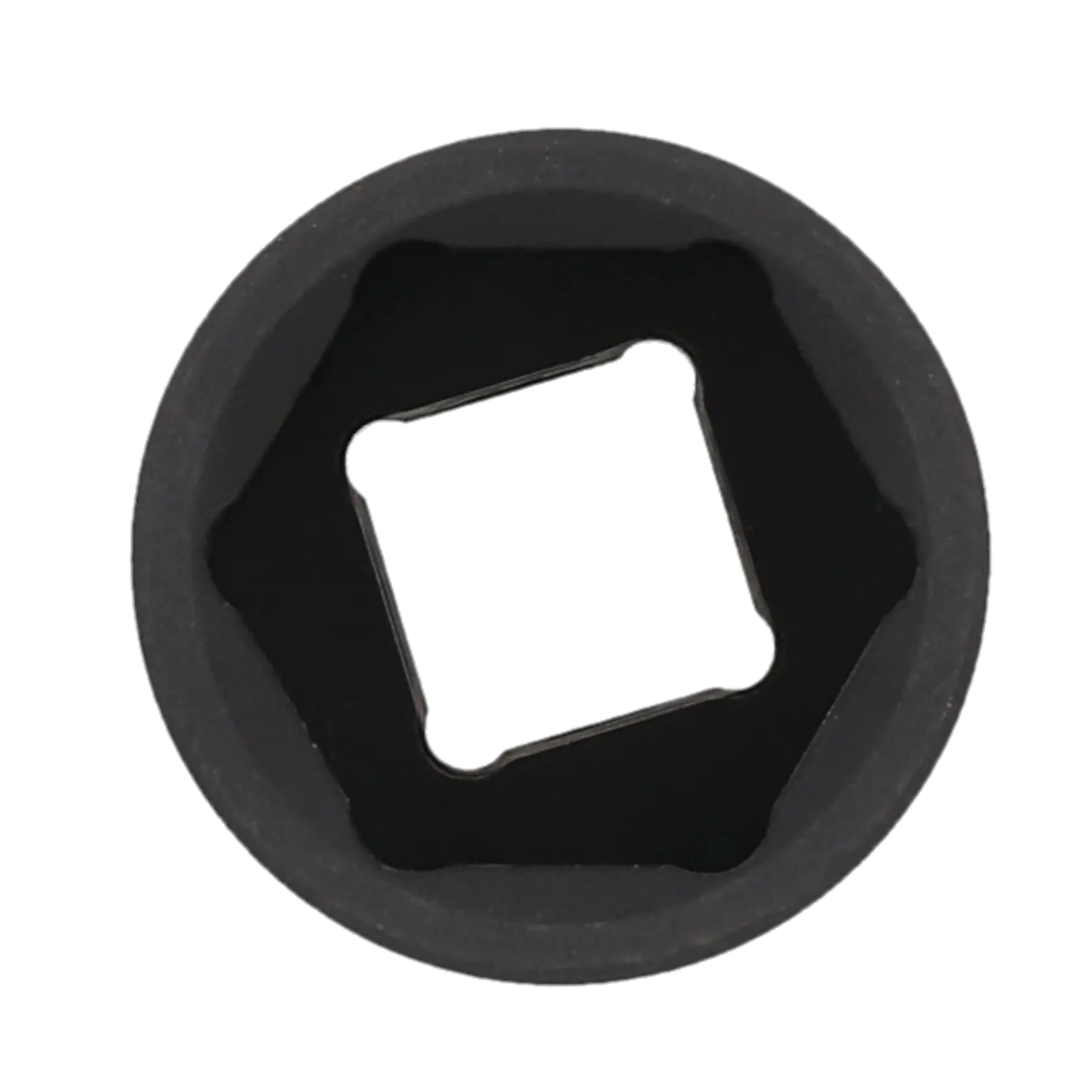Close-up view of a black Craftsman socket adapter, showing its square interior opening and round exterior.