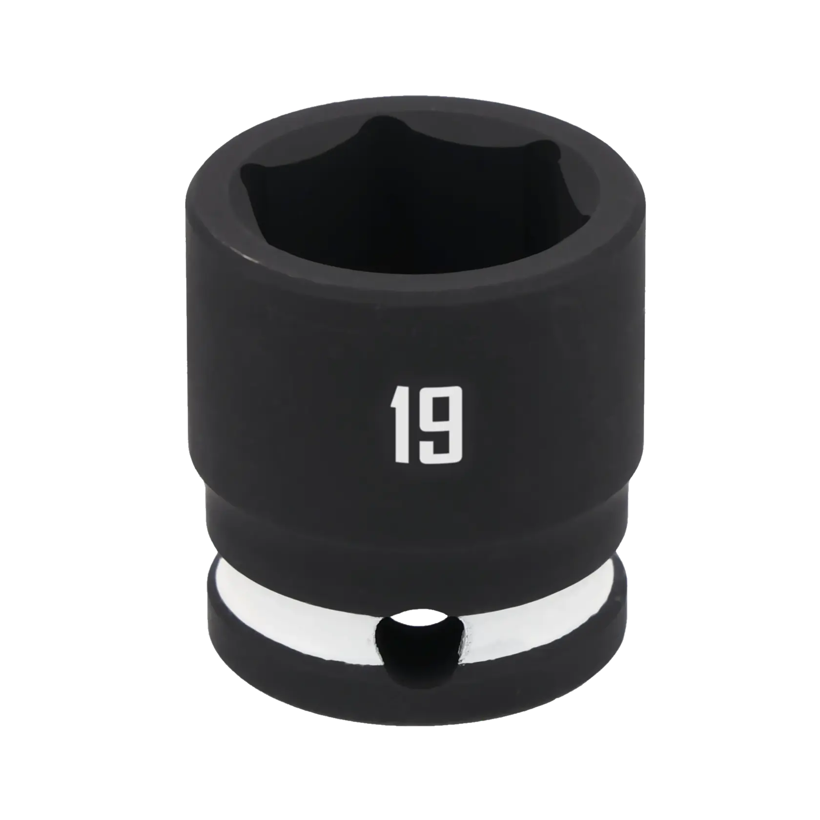 A close-up of a black Craftsman 19mm socket tool, used for tightening or loosening bolts, with the number 19 printed on the side.