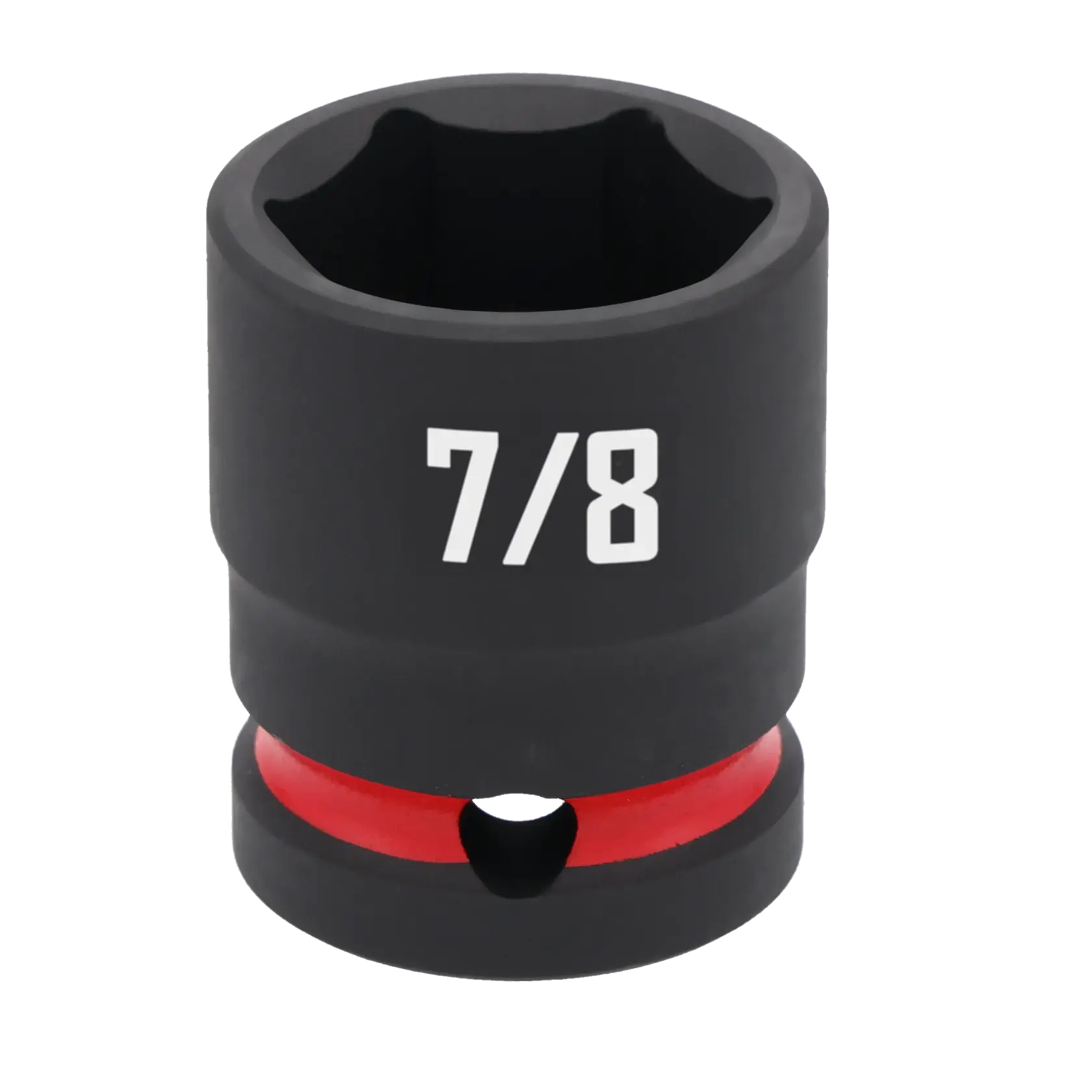 A close-up of a black Craftsman 7/8 inch socket with a red ring near the base.