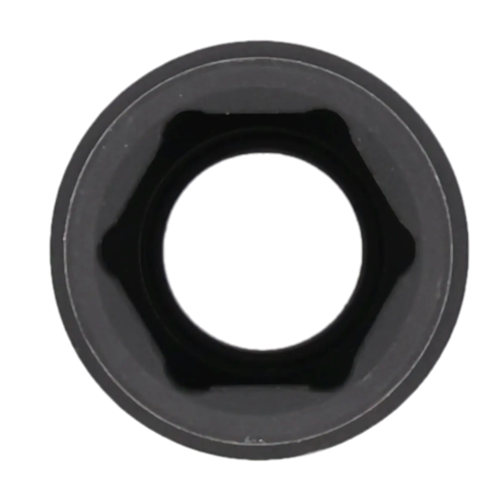 Close-up view of a Craftsman socket, showing the hexagonal opening and circular outer edge, intended for use with a ratchet wrench.