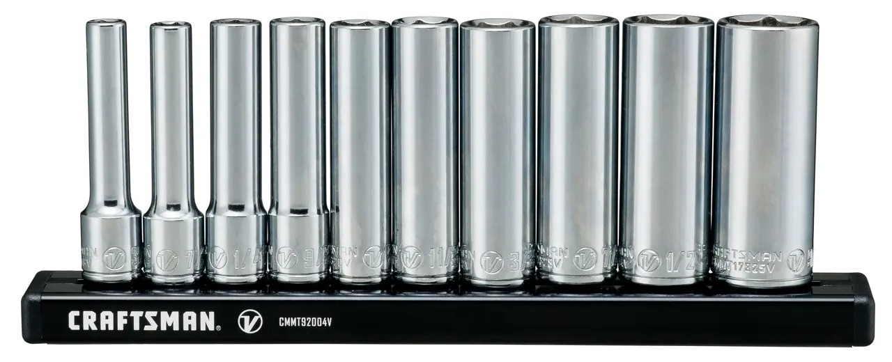 V-Series™ 1/4 in Drive SAE Deep 6-Point Socket Set (10 pc)