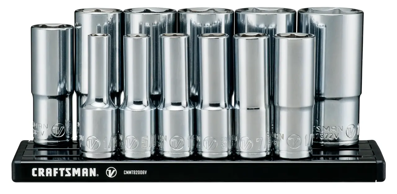 V-Series™ 3/8 in Drive SAE Deep 6-Point Socket Set (12 pc)