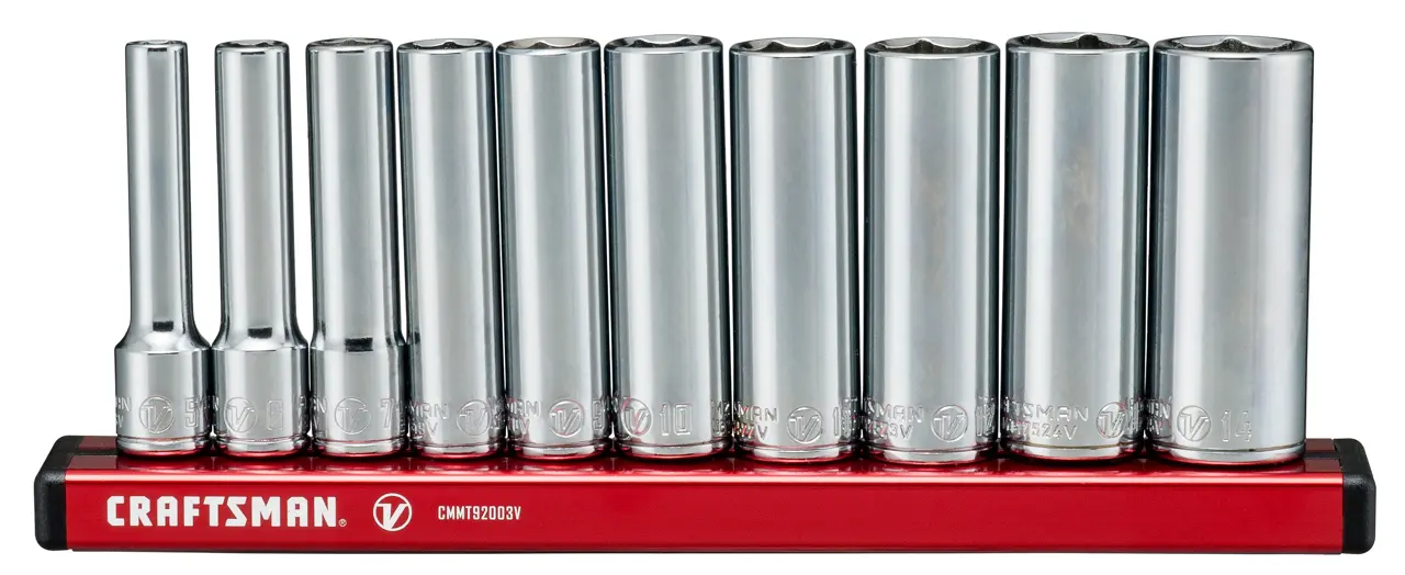 V-Series™ 1/4 in Drive Metric Deep 6-Point Socket Set (10 pc)