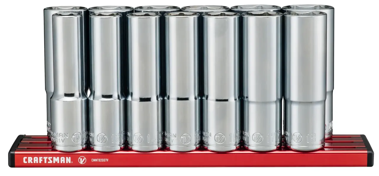 V-Series™ 1/2 in. Drive, Metric Deep 6-Point Socket Set (13 pc.)