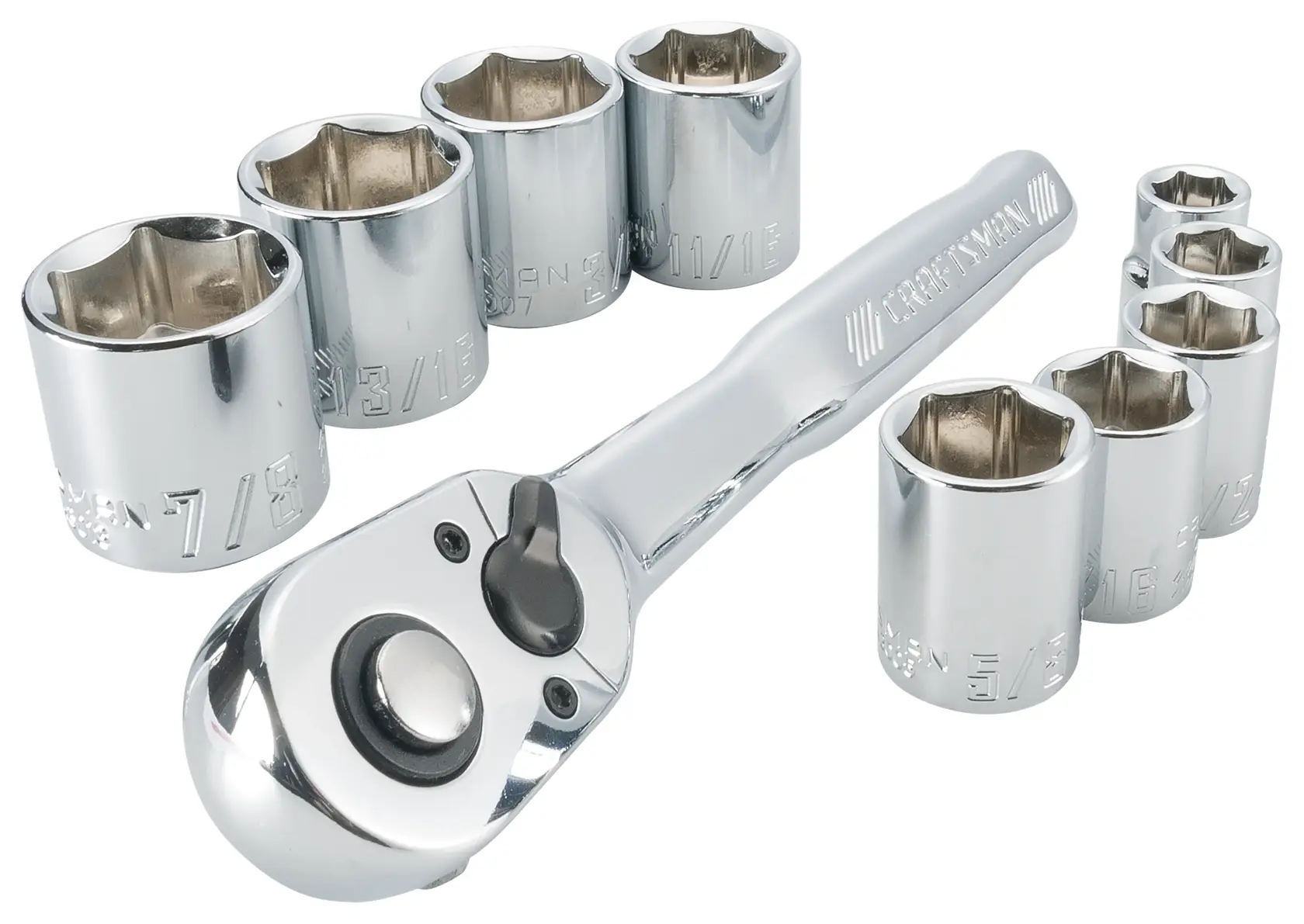 View of CRAFTSMAN Mechanics Tool Set on white background