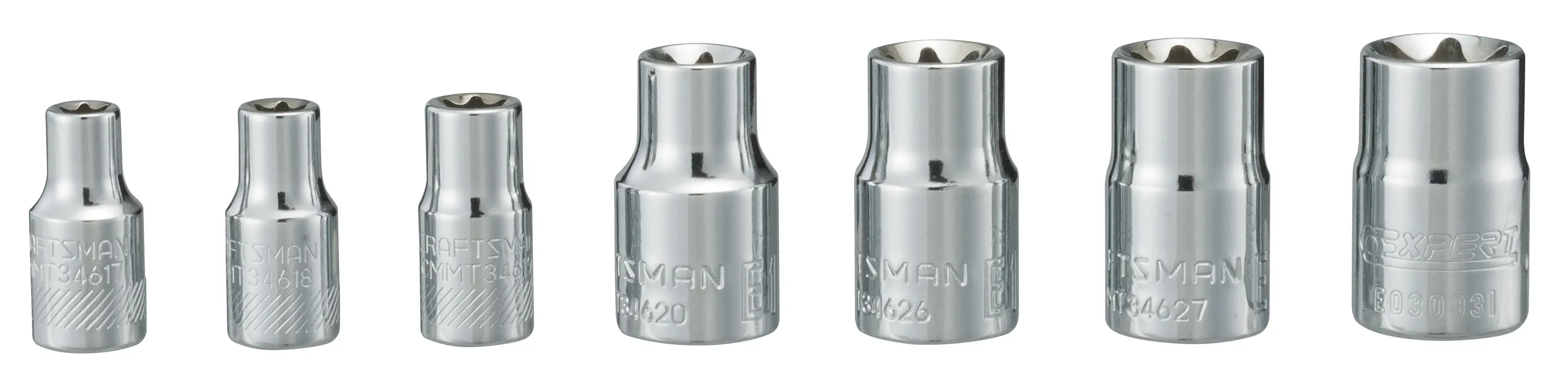 View of CRAFTSMAN Sockets on white background