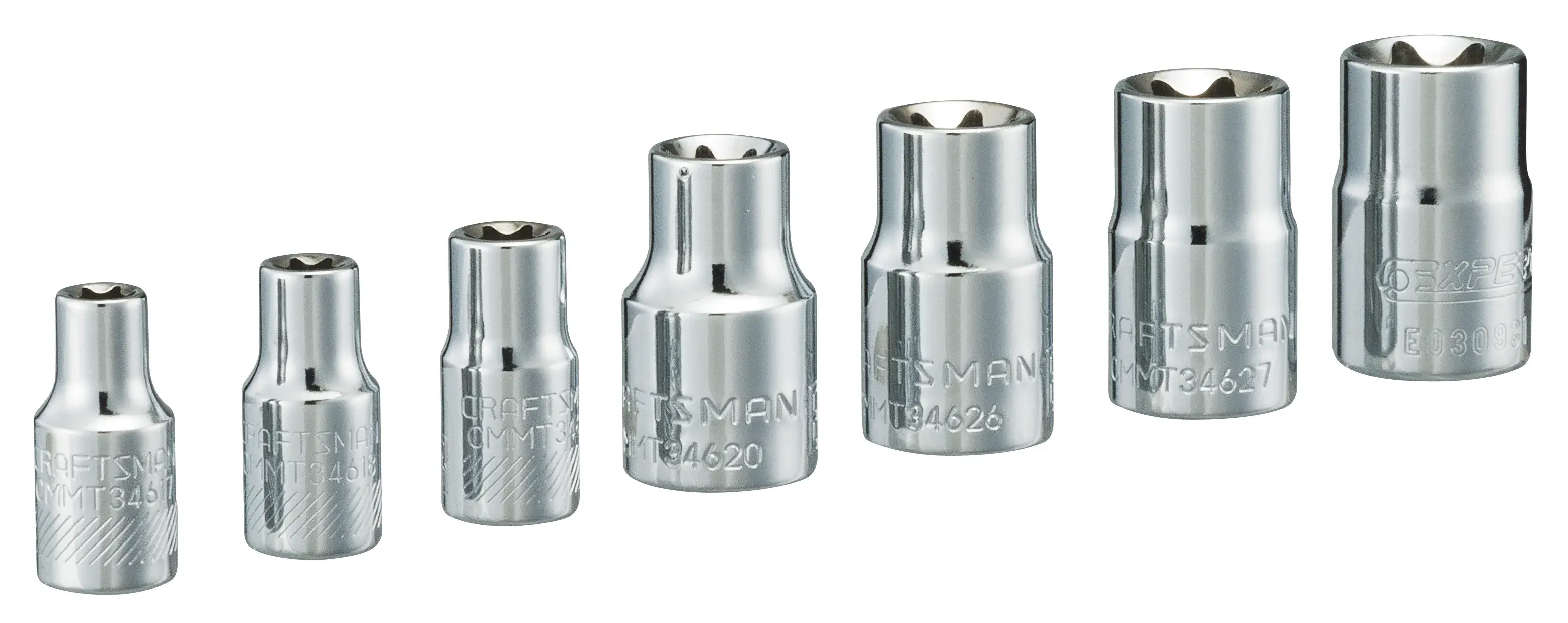 View of CRAFTSMAN Sockets on white background