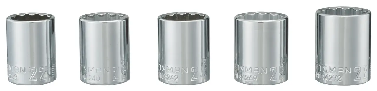 1/2-in Drive 12-Point Metric Shallow Socket Set (5-Piece)