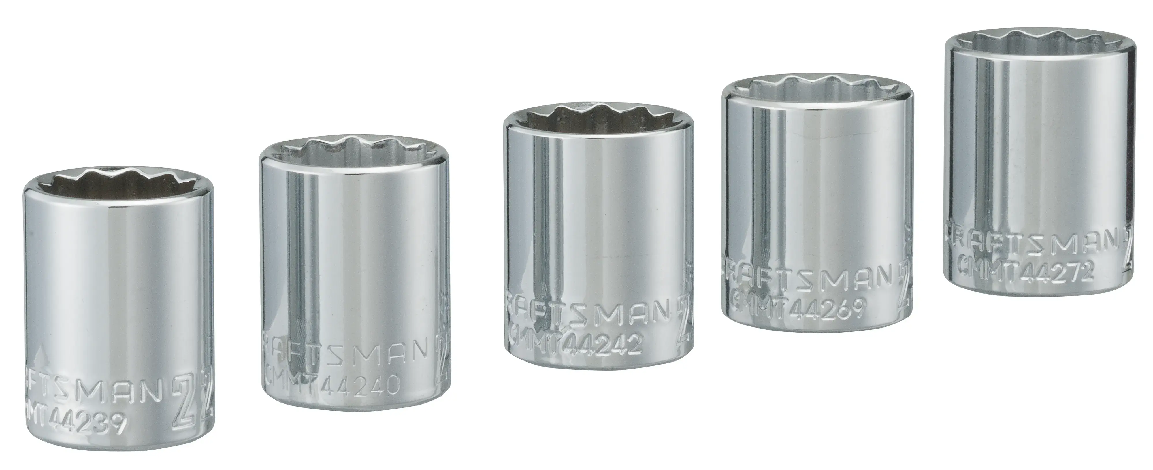 Half inch drive metric 12 point socket set 5 piece.