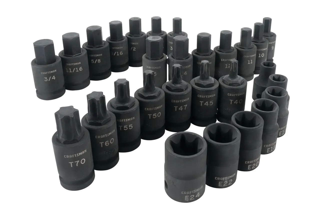 1/2-in Drive Standard (SAE) And Metric Impact Bit Socket Set With Case (28-Piece)