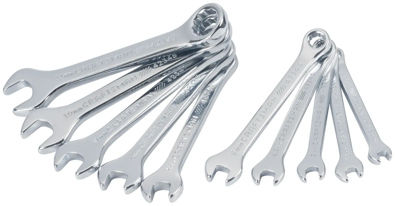 Metric Stubby Combination Wrench Set (10-Piece)