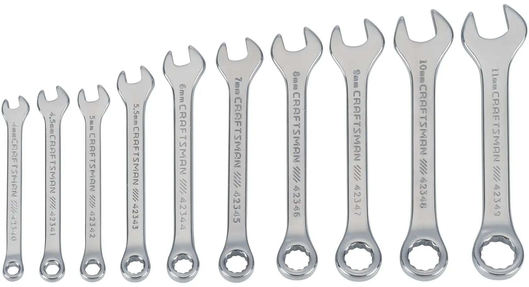View of CRAFTSMAN Wrenches: Combination on white background