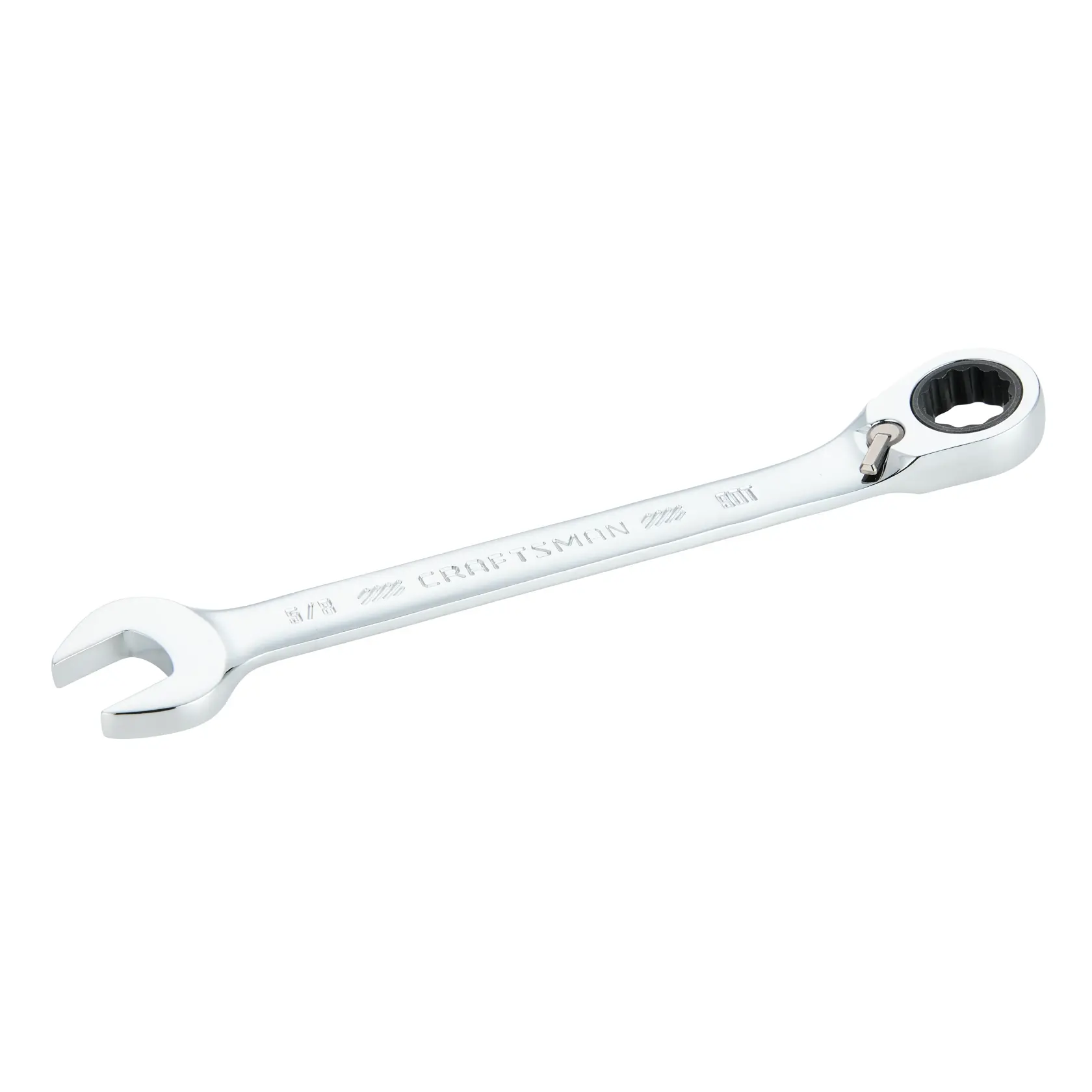 A CRAFTSMAN ratcheting combination wrench with an open end and a ratcheting box end, shown against a white background.