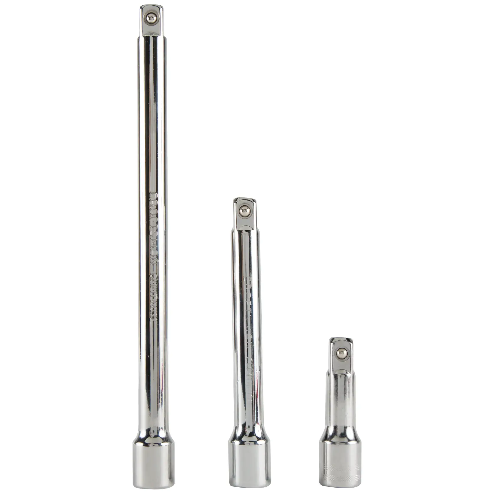 3 piece half inch drive extension bar set.