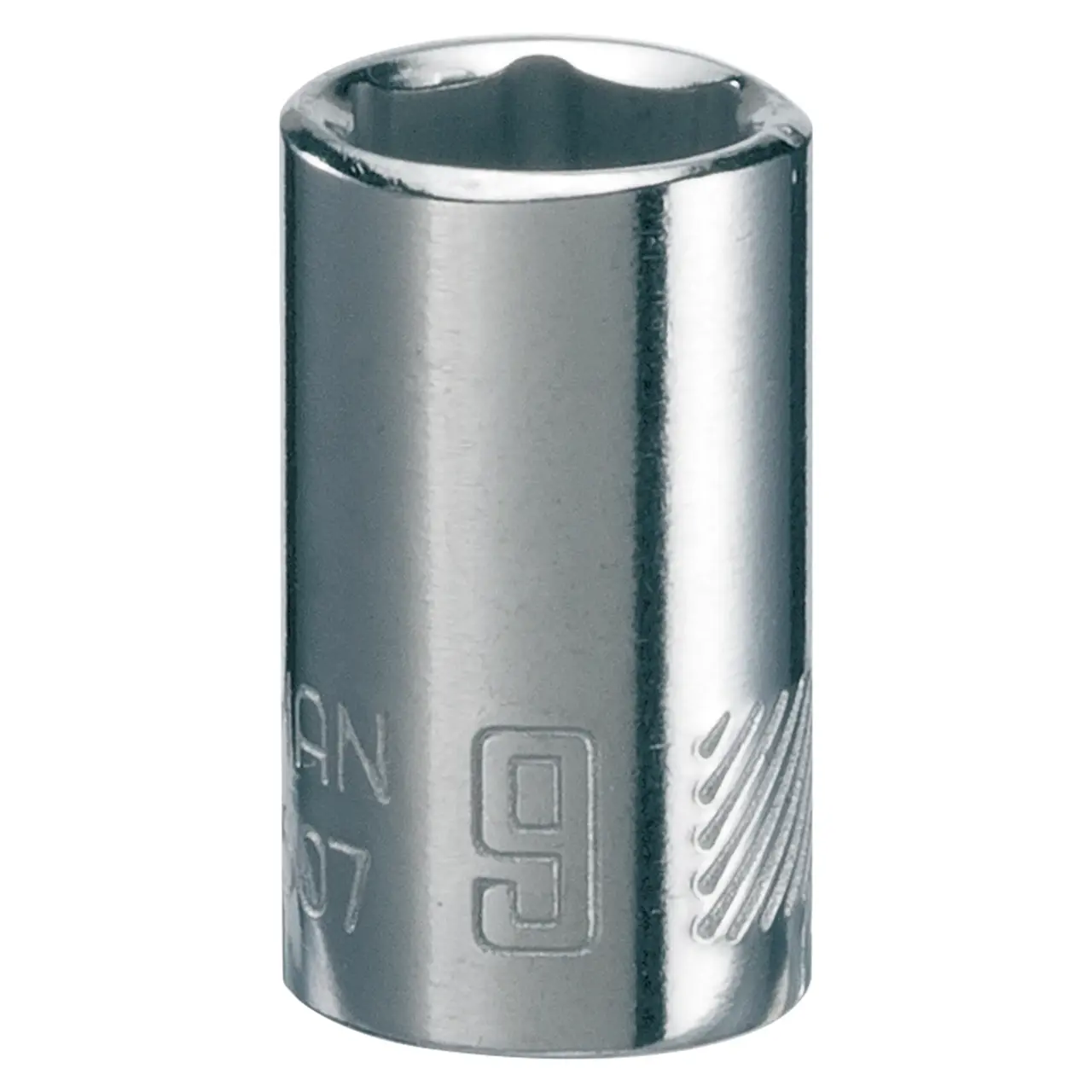 1/4-in Drive 9-mm 6-Point Metric Shallow Socket