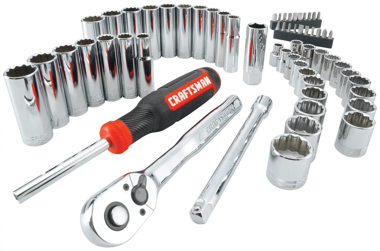 View of CRAFTSMAN Mechanics Tool Set on white background