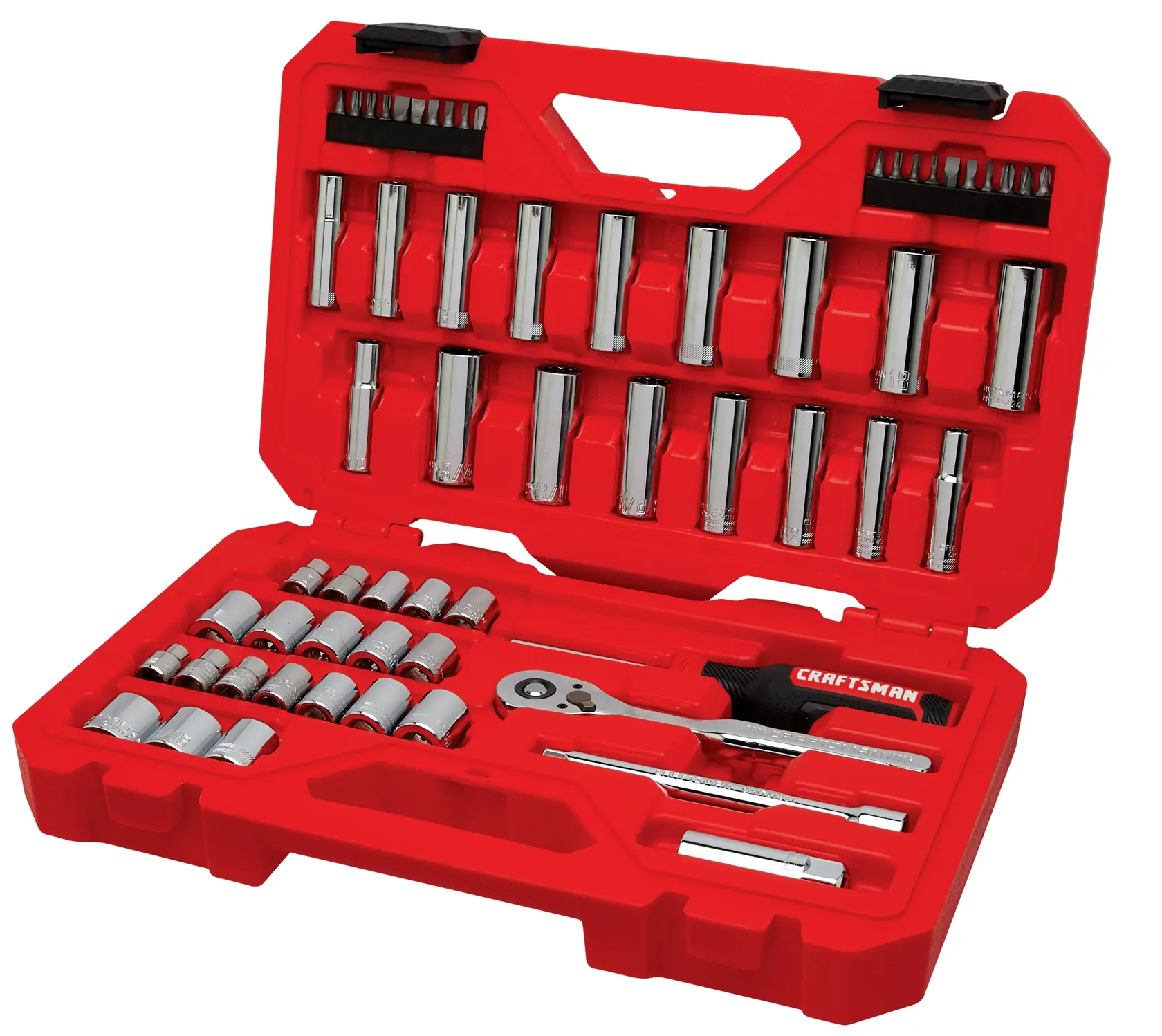CRAFTSMAN 61PC MECH TOOL SET shown in open case