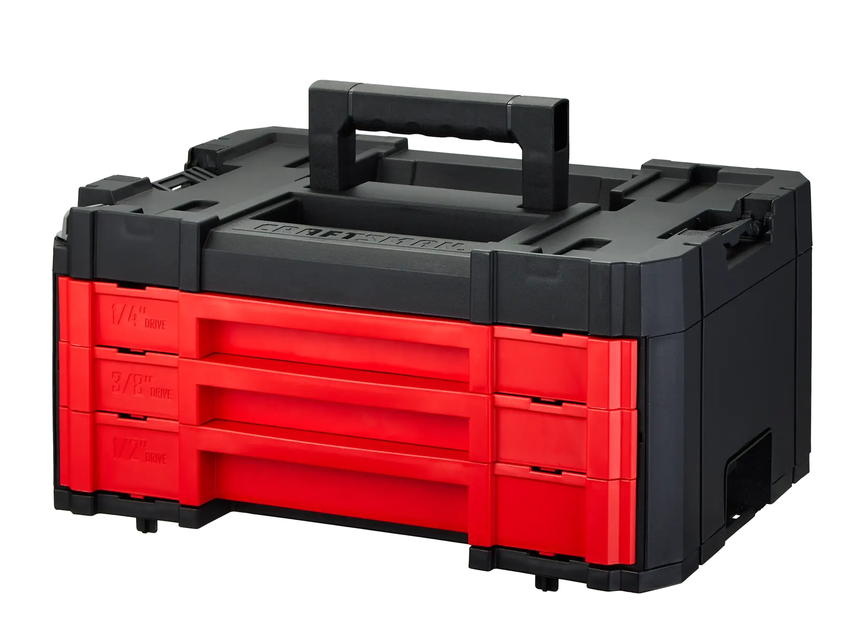 CRAFTSMAN VERSASTACK 242-Piece Standard (SAE) and Metric Polished Chrome Mechanics Tool Set with Hard Case Left Angle