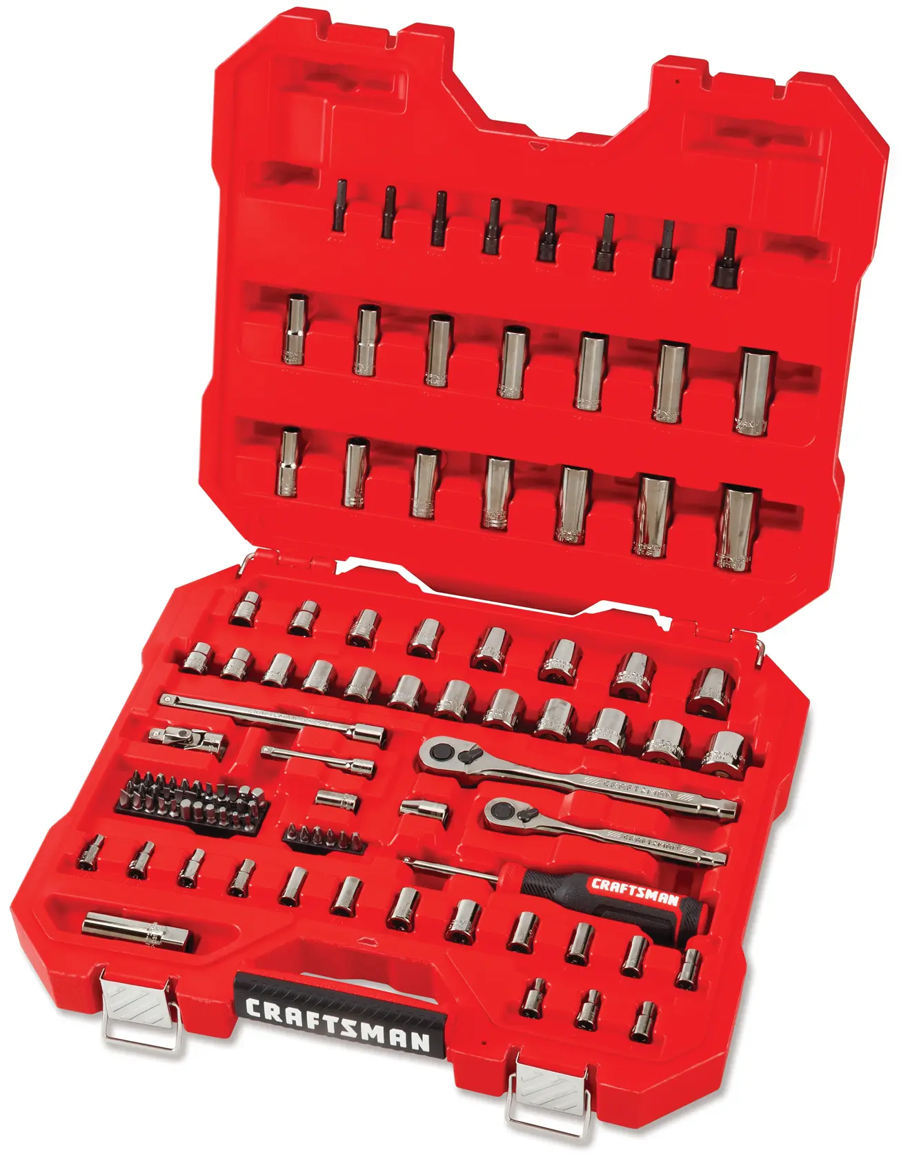 View of CRAFTSMAN Mechanics Tool Set on white background