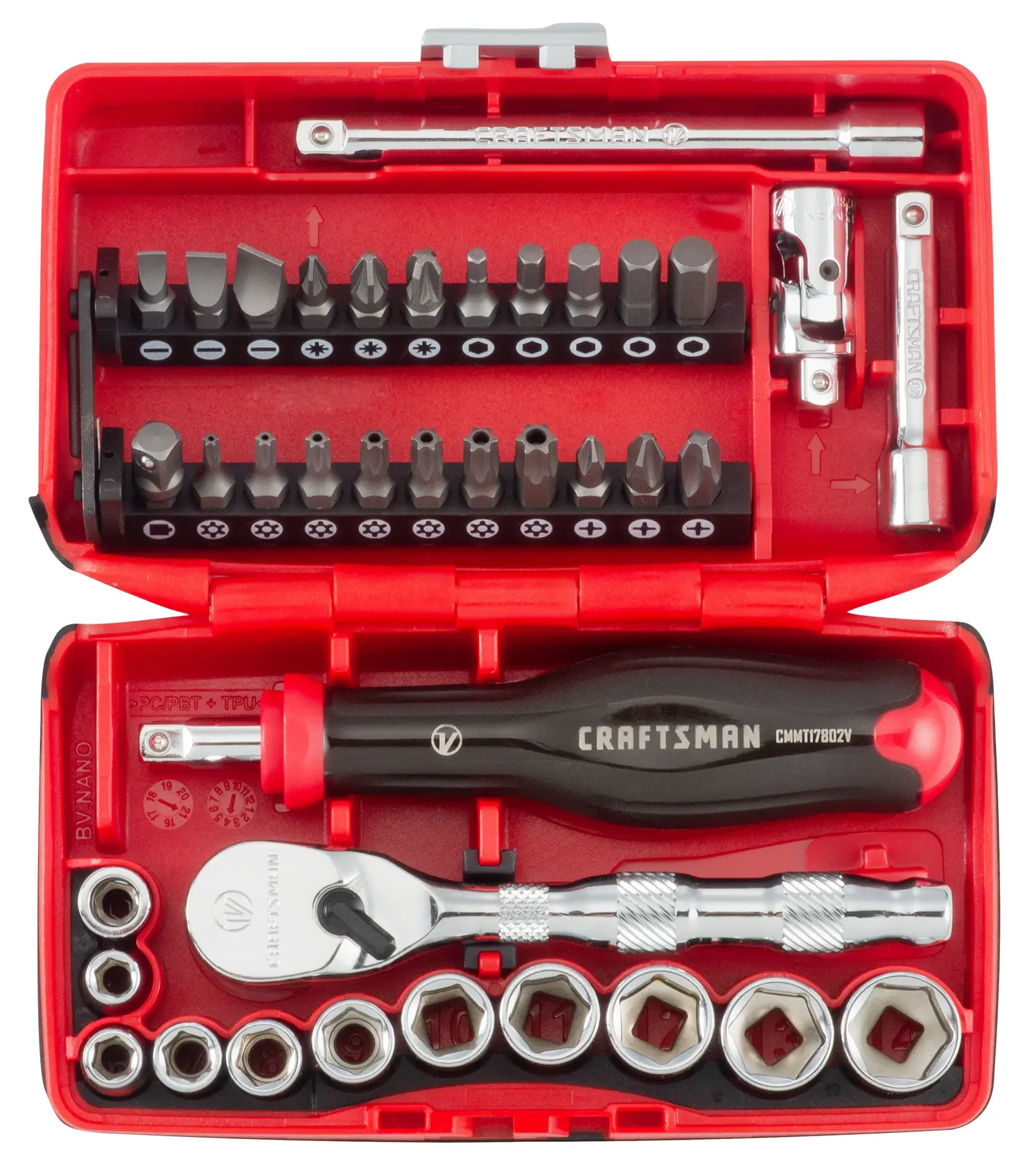 1 quarter inch drive metric 6 point tool set assembled in its case.