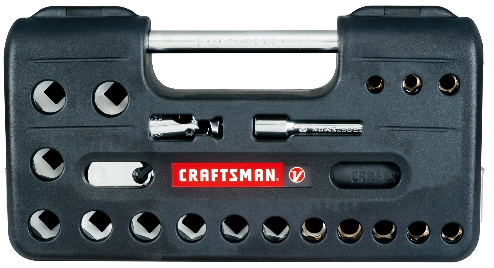 View of CRAFTSMAN Mechanics Tool Set on white background