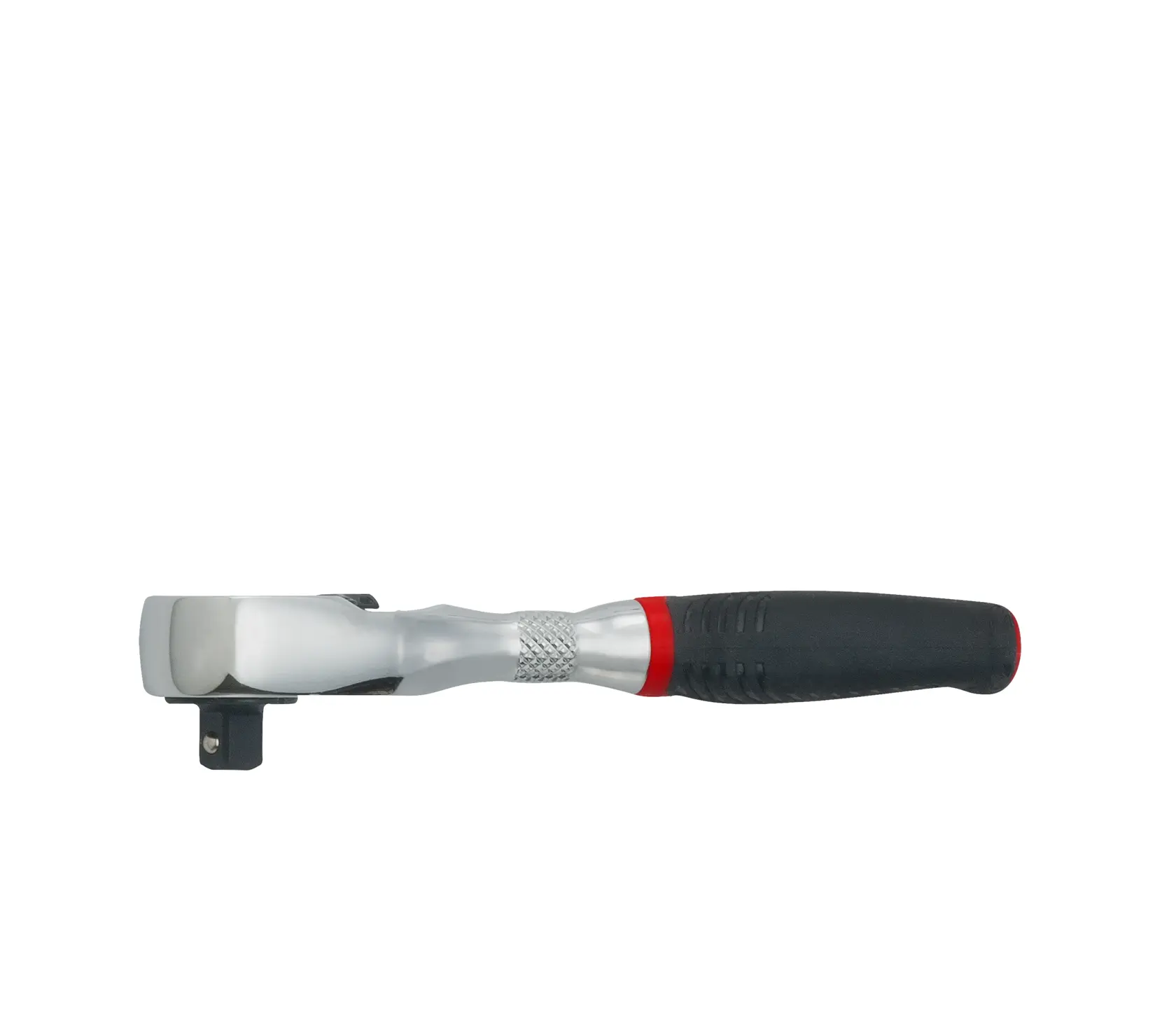 Profile of V series quarter inch drive comfort grip ratchet.
