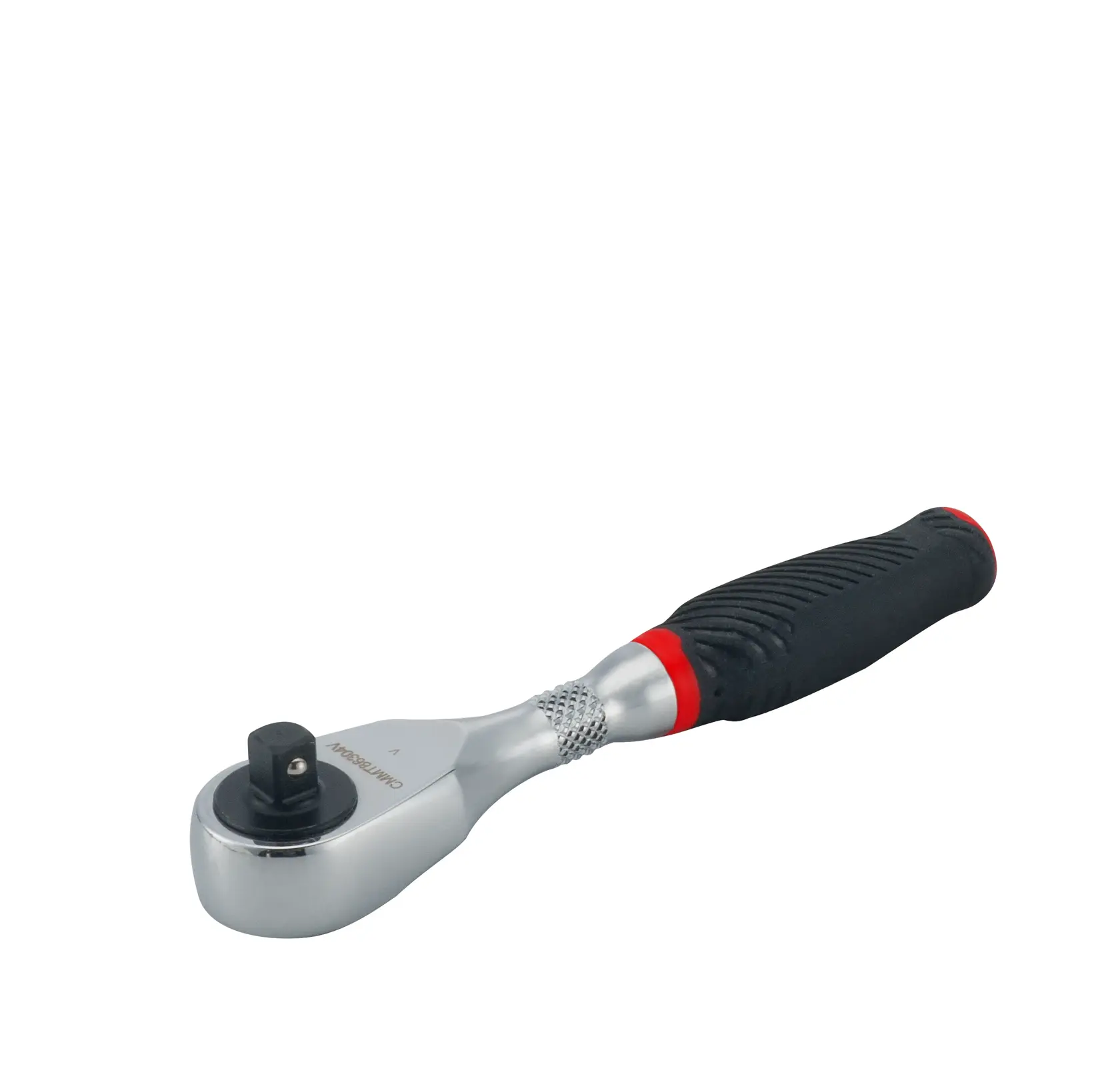 Right profile of V series quarter inch drive comfort grip ratchet.