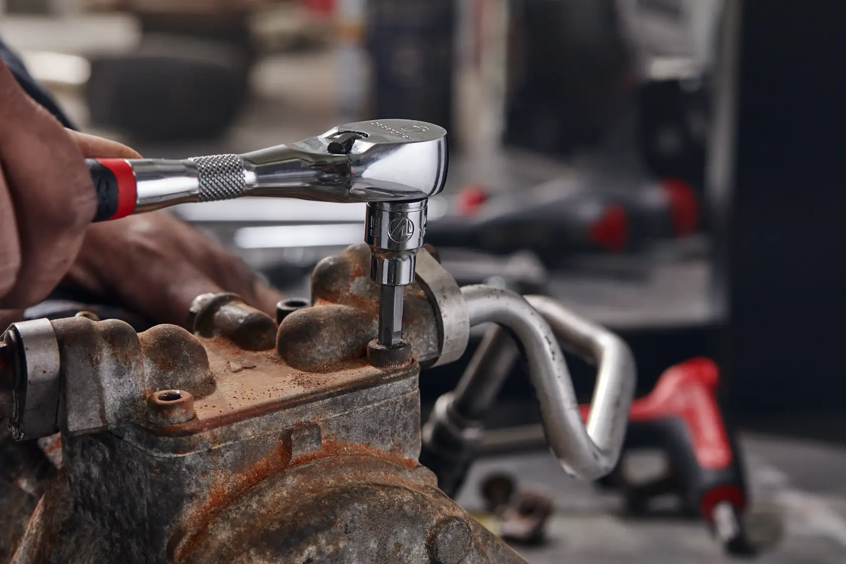 V series three eighth inch drive comfort grip ratchet.