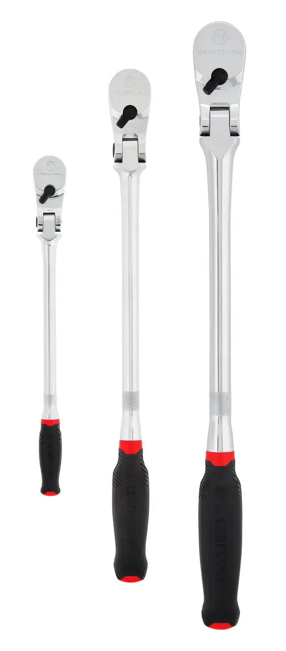 V-Series™ 1/4 in, 3/8 in and 1/2 in Drive Comfort Grip Long Flex Head Ratchet (3 PK)