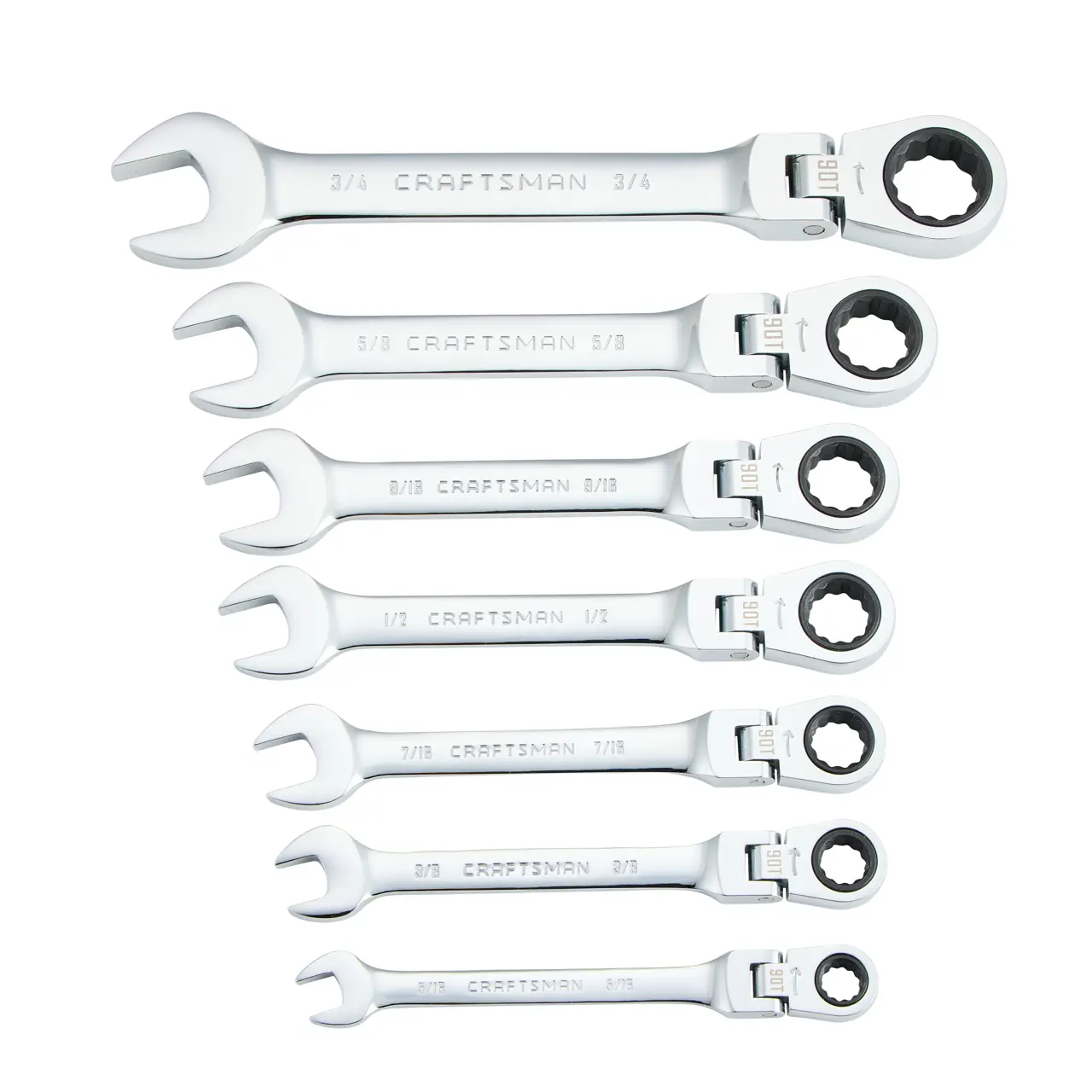 SAE Flex Head Ratchet Wrench Set (7 pc)