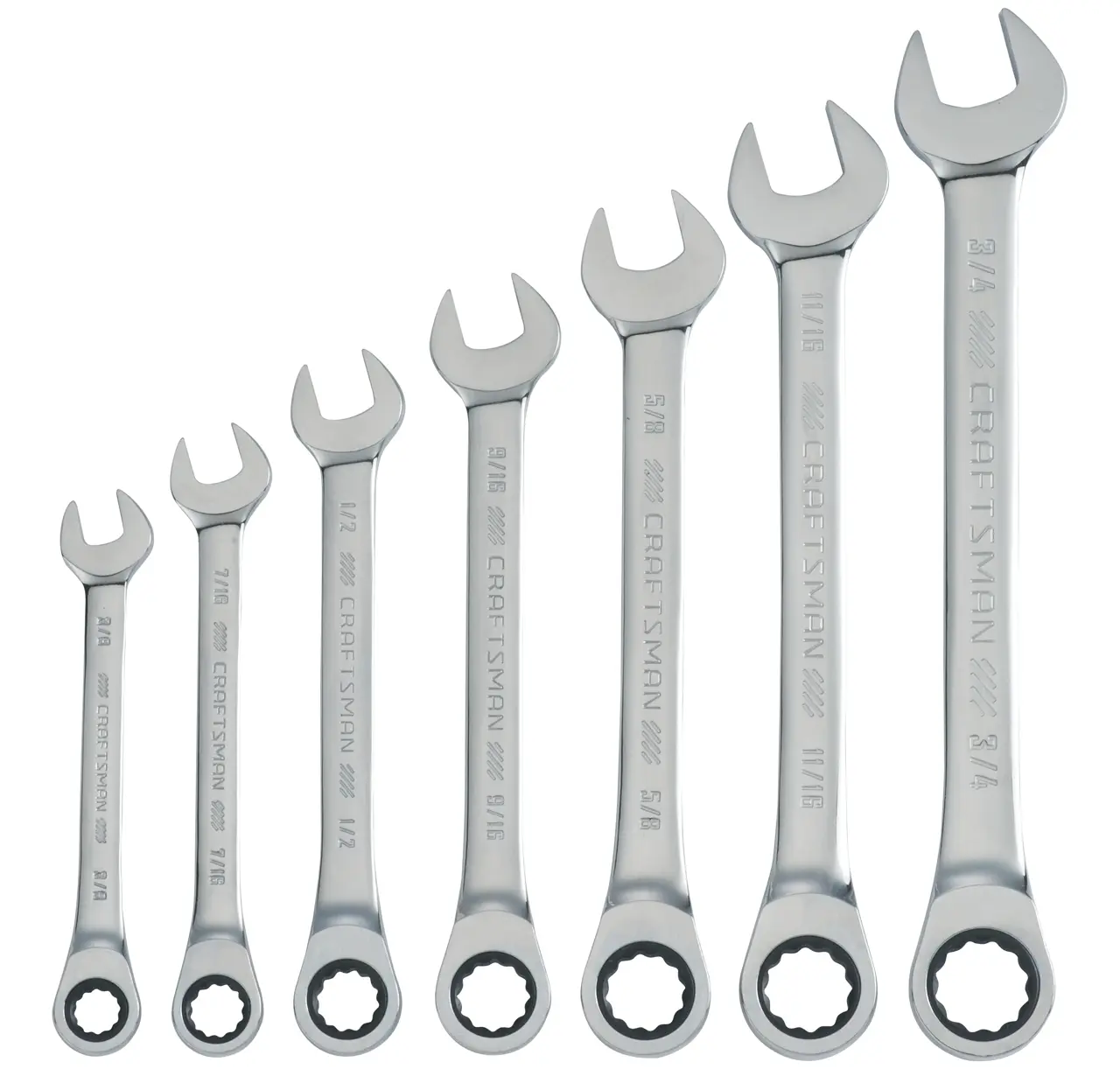 Standard (SAE) Ratcheting Combination Wrench Set (7-Piece)