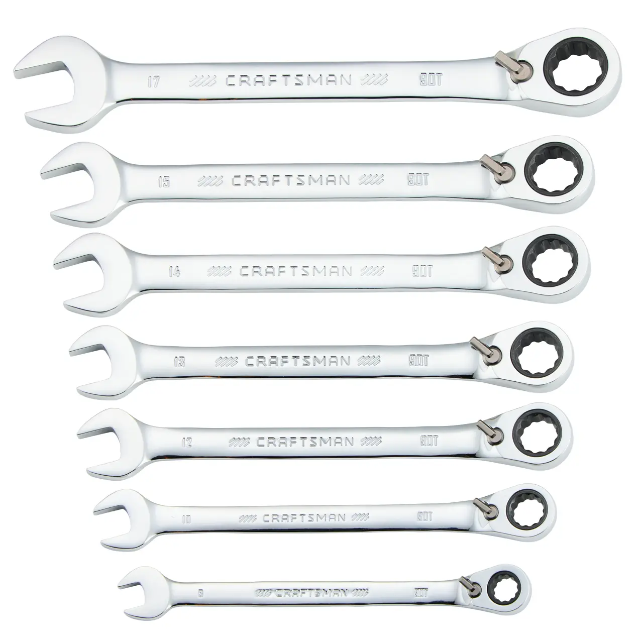 Metric Reversible Ratcheting Wrench Set (7-Piece)