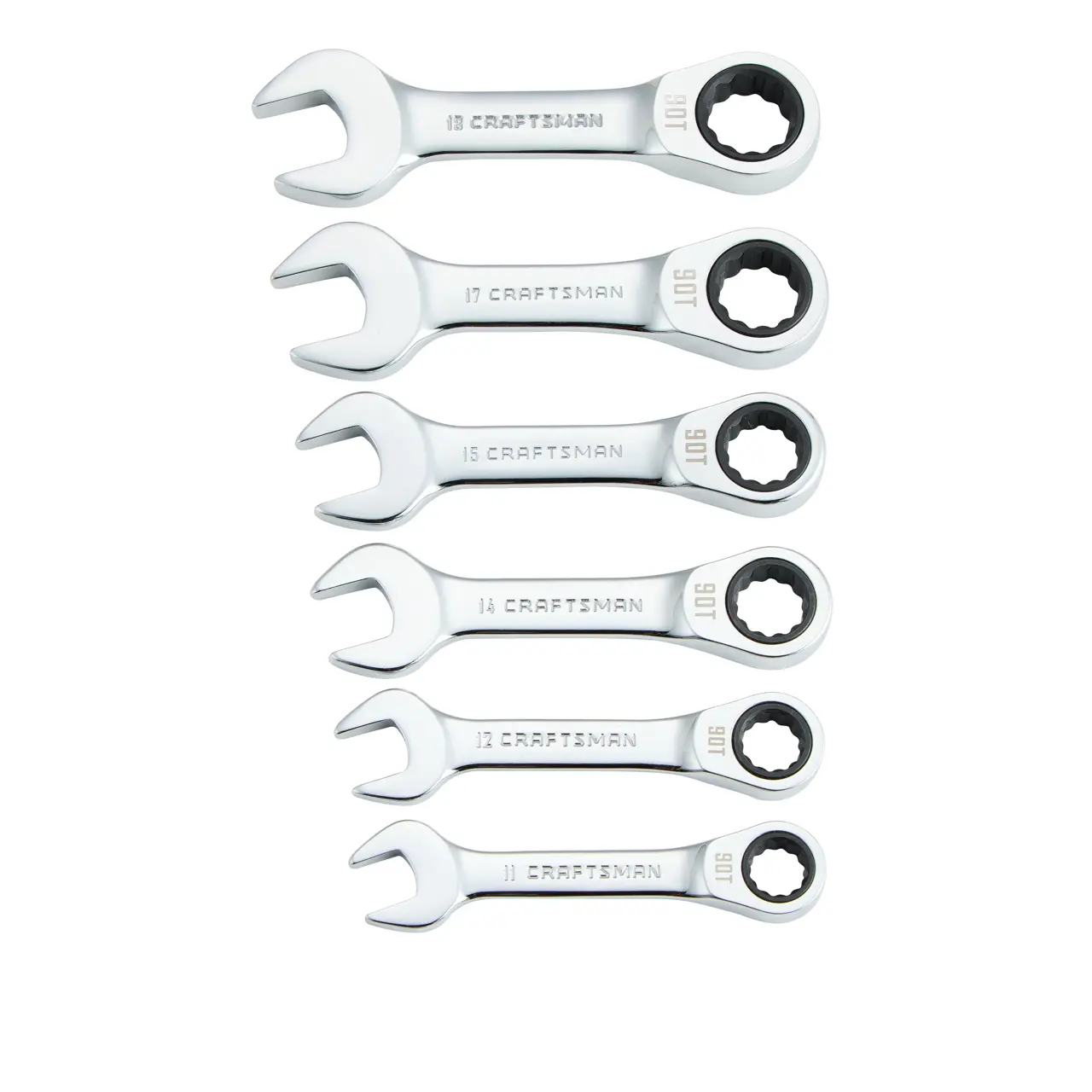 Metric Stubby Ratcheting Wrench Set (7-Piece)