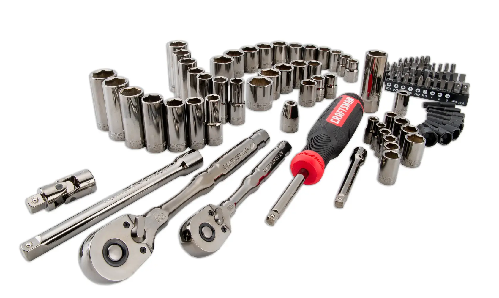 View of CRAFTSMAN Sockets on white background