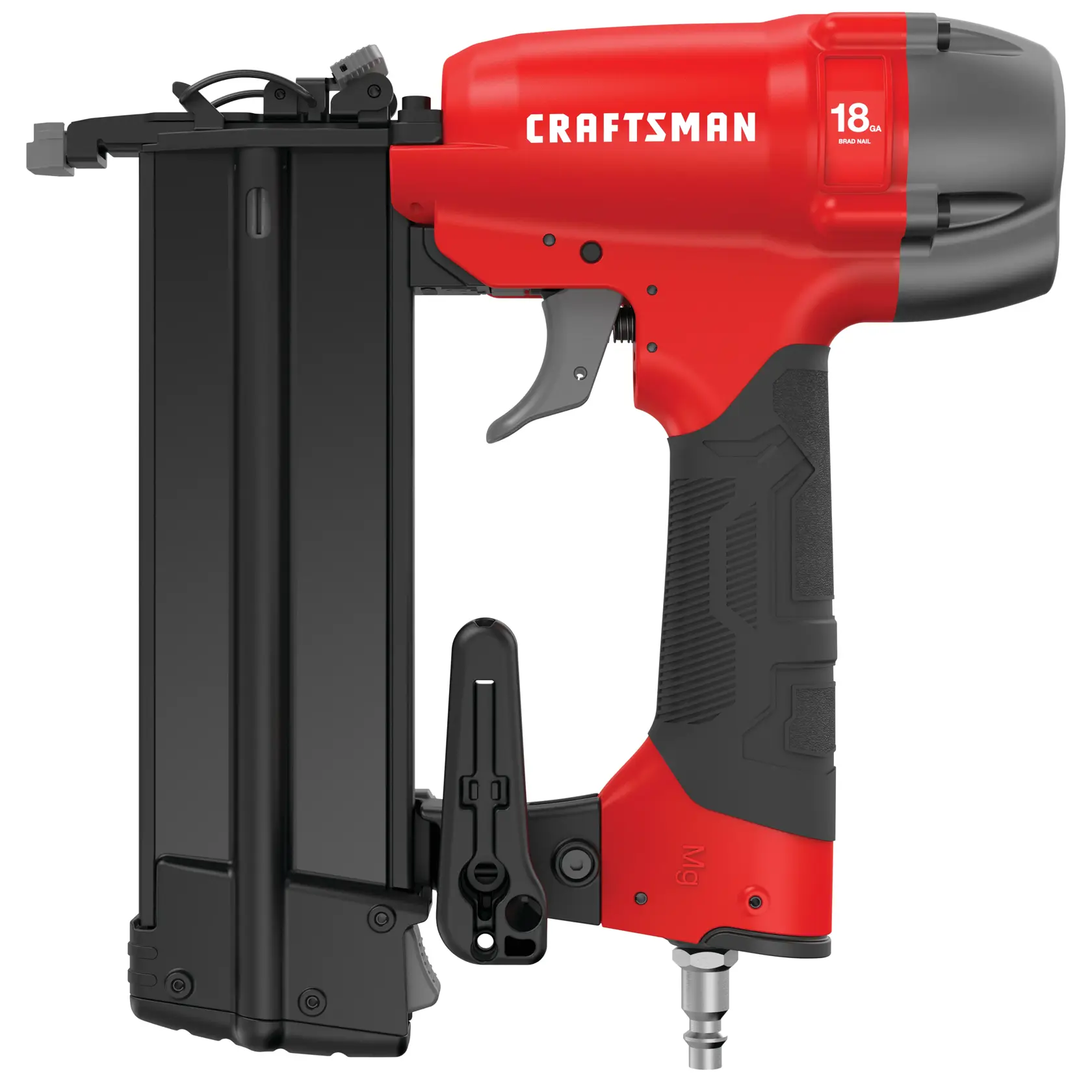 Left profile of 18 gauge brad nailer.