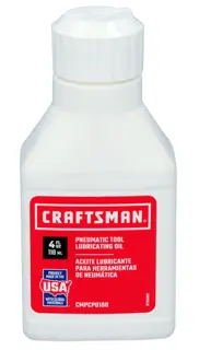 CRAFTSMAN CMPCPO100 Craftsman Air Tool Oil 4 oz compessor oil front view.