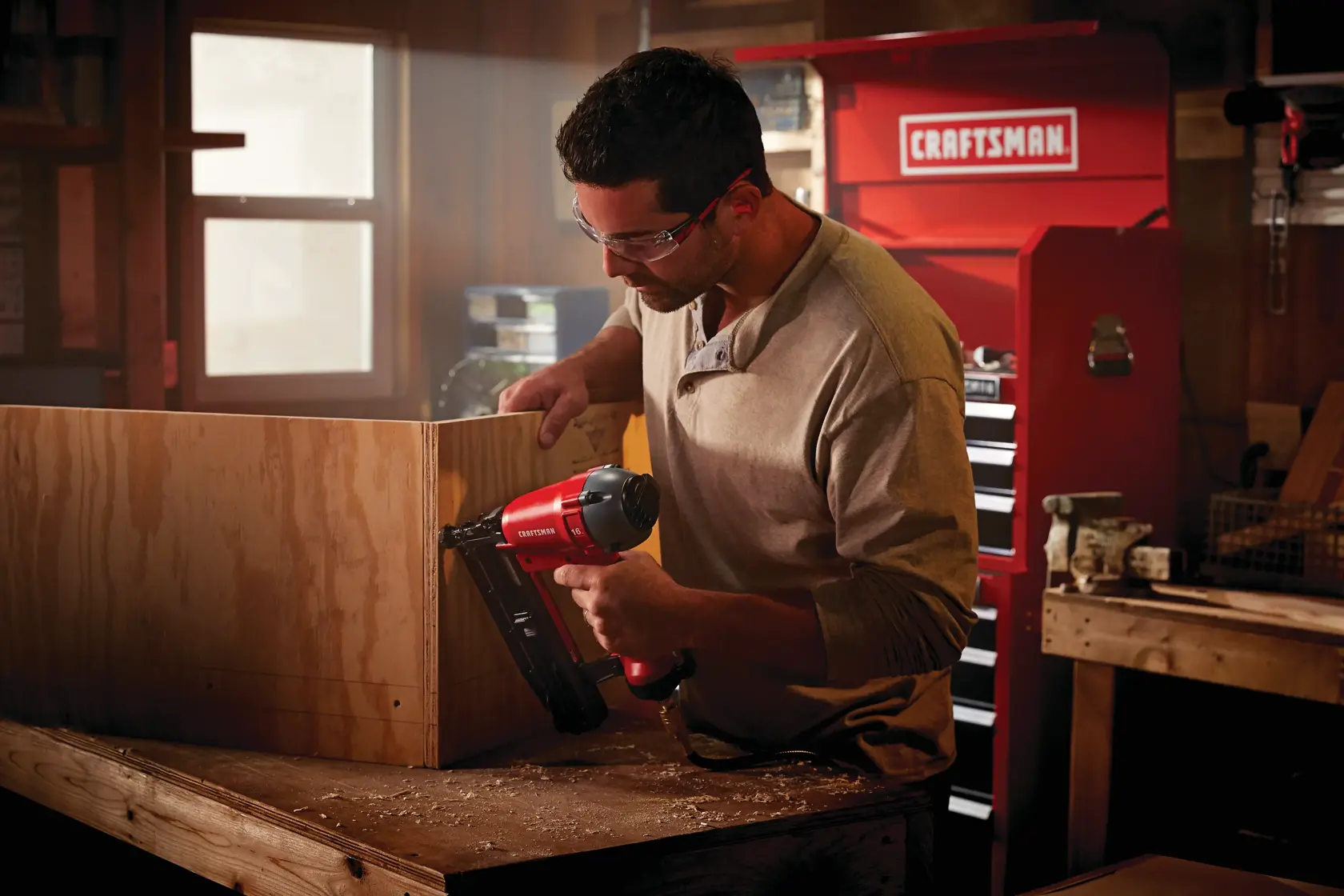 View of CRAFTSMAN Nailer: Finishing  being used by consumer