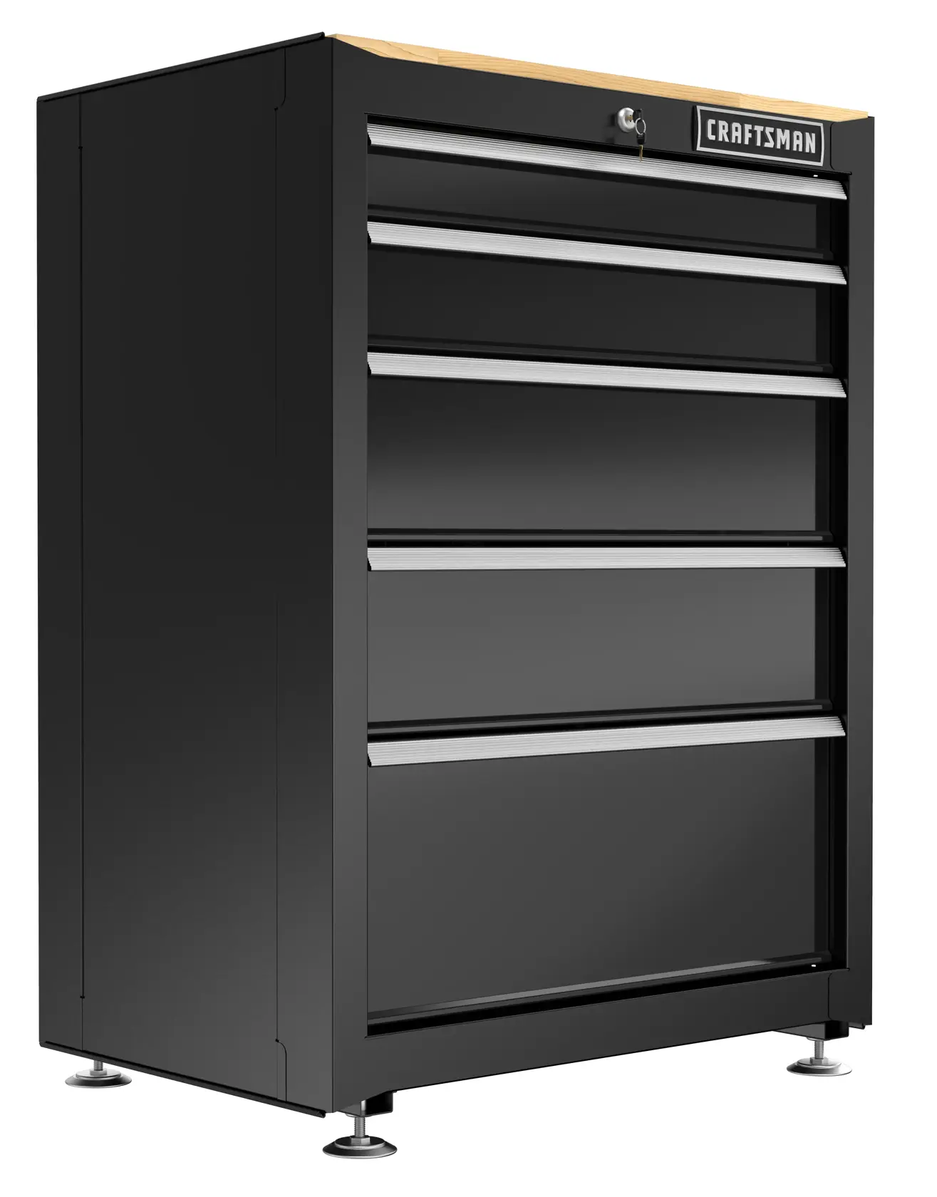 CRAFTSMAN 26.5-in wide 5-drawer base cabinet angled view
