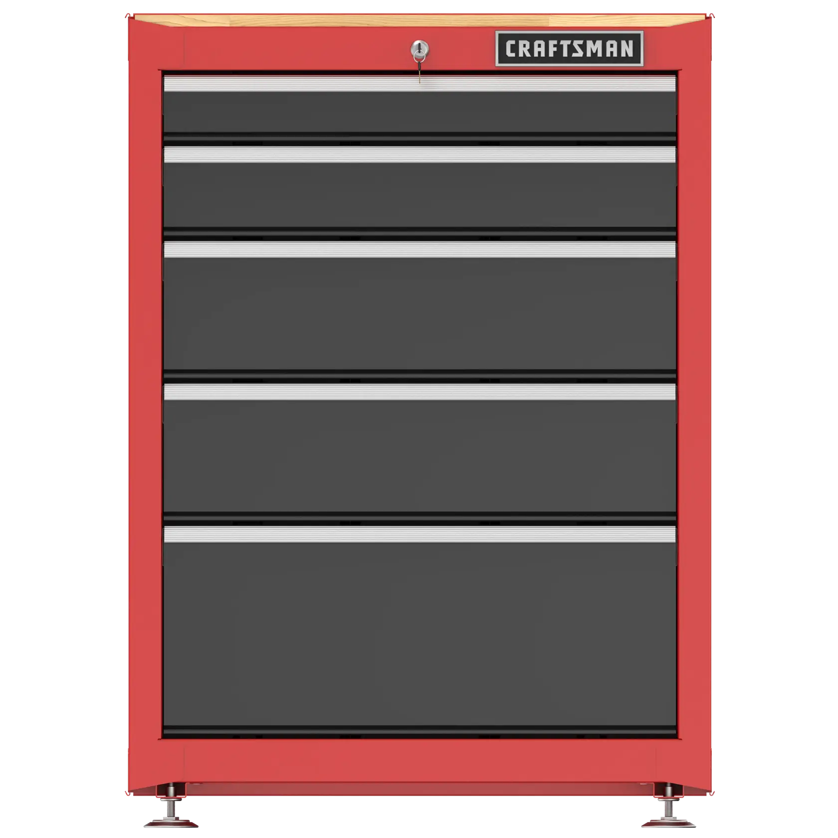 Straight on view of CRAFTSMAN cabinet with shelves inserted and locked