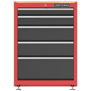 Straight on view of CRAFTSMAN cabinet with shelves inserted and locked