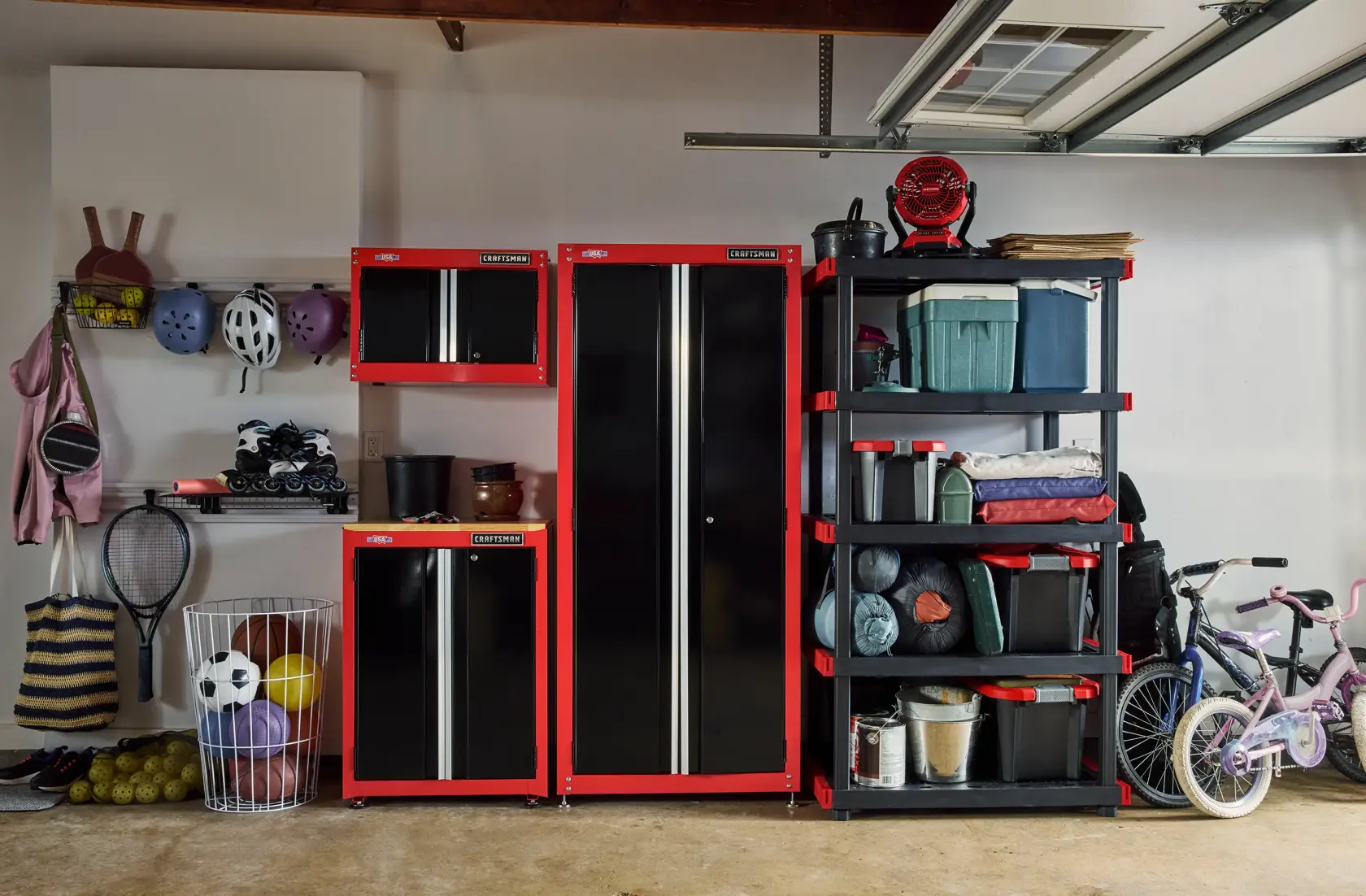 CRAFTSMAN® S2000 Series 26.5-inch 2-door Tool Cabinet with 1-inch Thick Wood Work Surface (red)