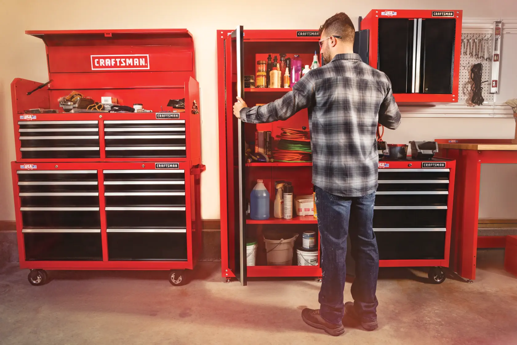 View of CRAFTSMAN Storage: Cabinets & Chests Rolling  being used by consumer