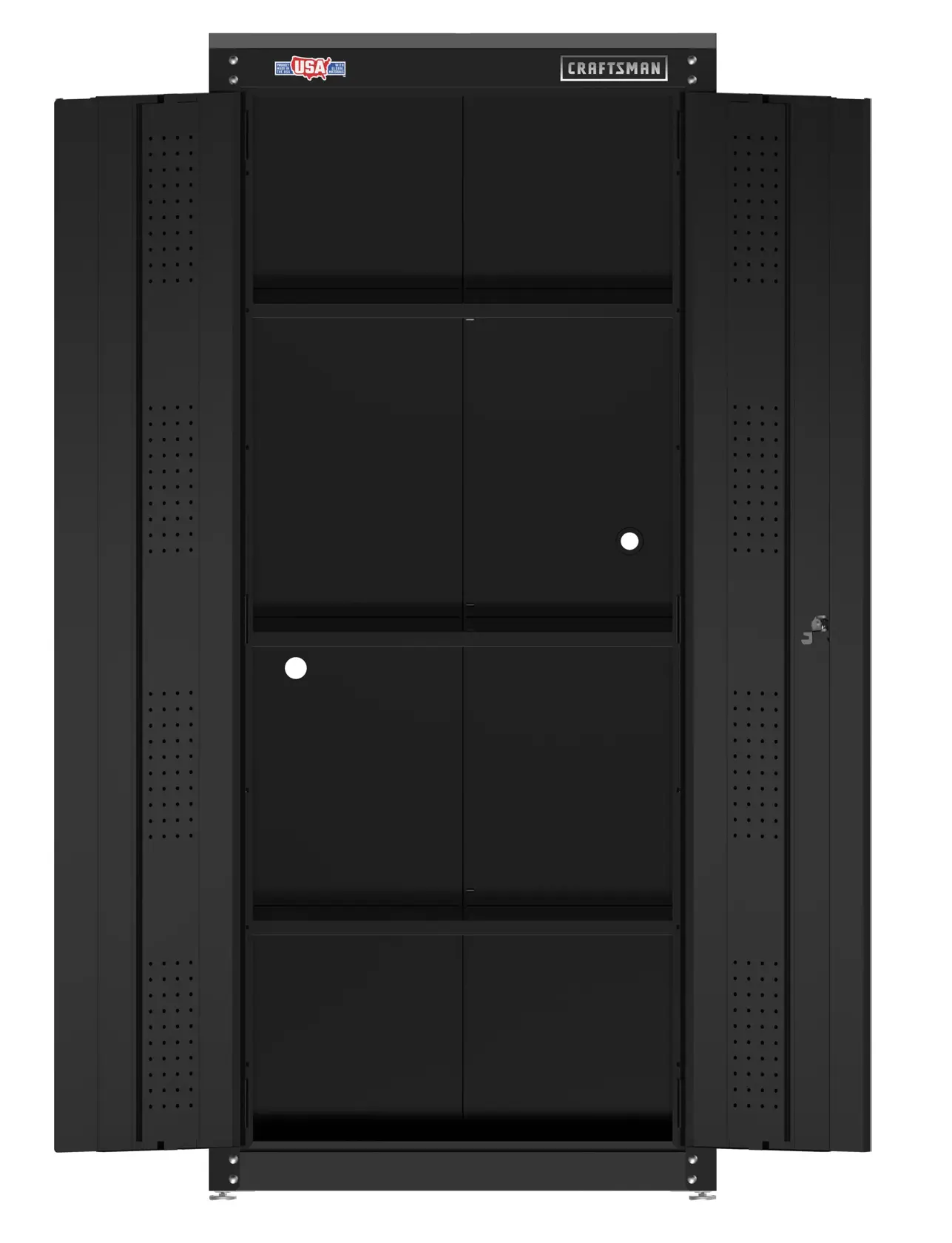 CRAFTSMAN 32-in wide storage cabinet straight forward view with doors open