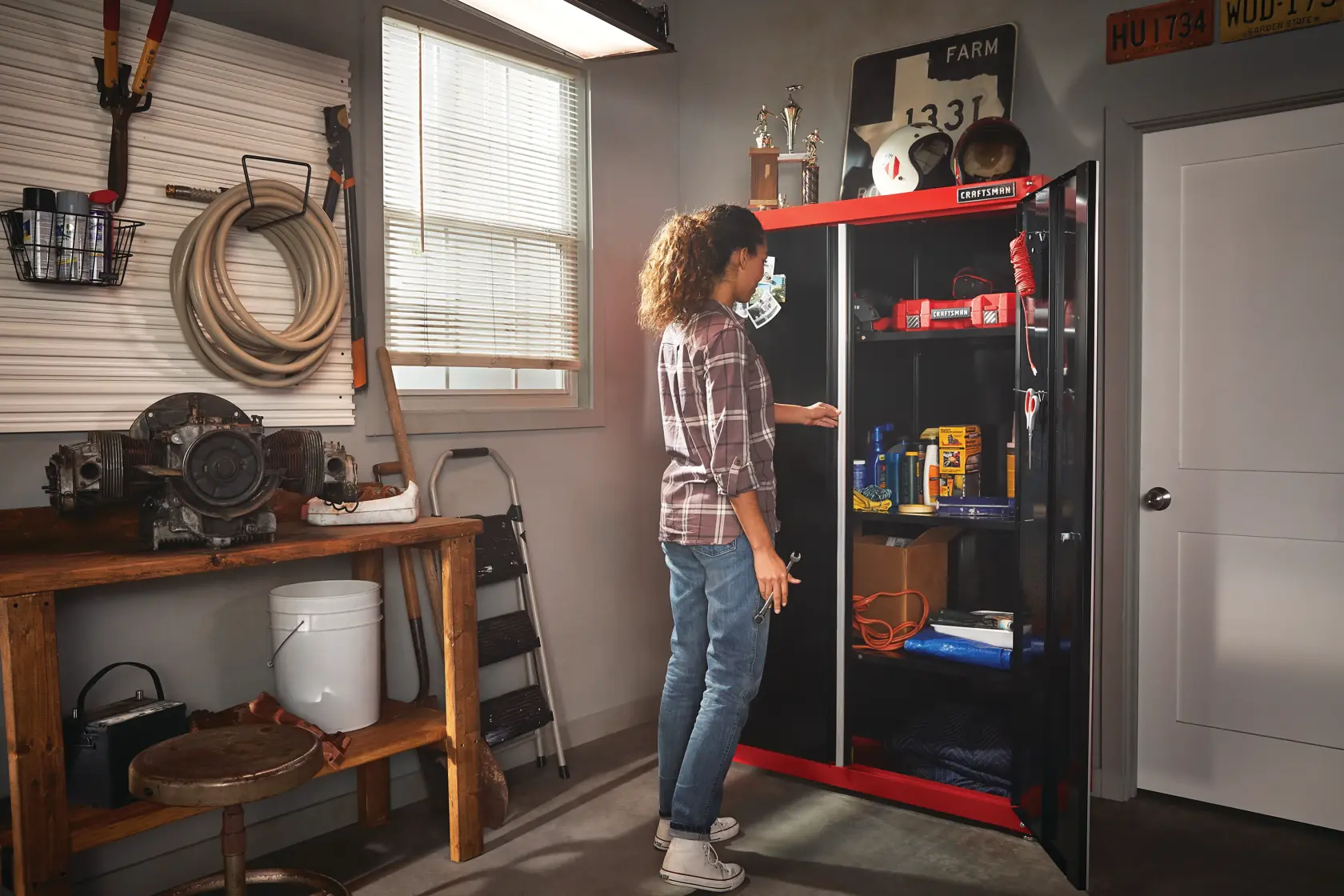 View of CRAFTSMAN Storage: Cabinets & Chests Rolling  being used by consumer